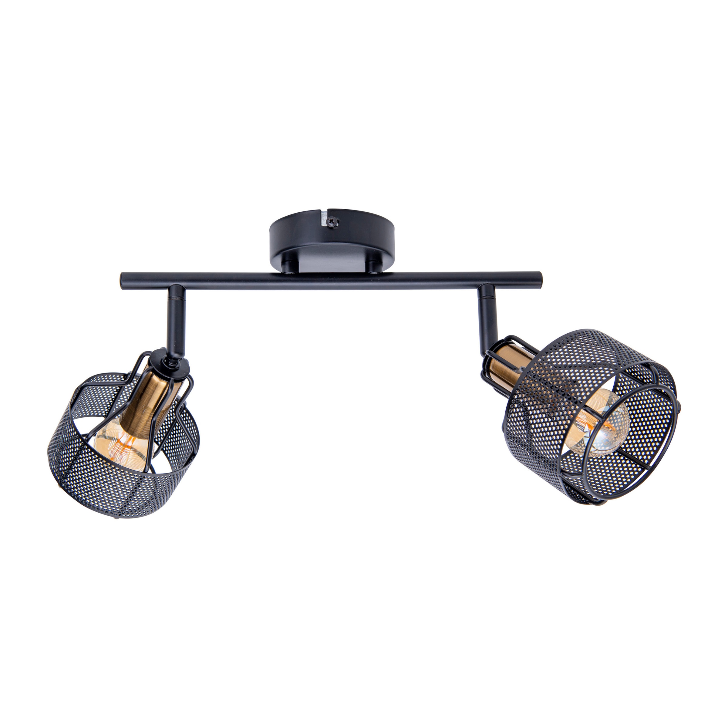 näve Deckenspots »Foro« E14 1 Stk. 2er Wand/Deckenleuchte, schwarz, Fassung golden, exkl. 2x E14, L: 32cm