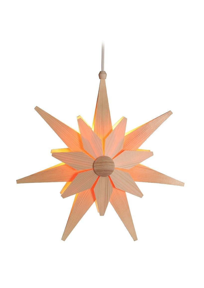 Albin Preissler 1100000002199 "Weihnachtsstern, Handwerkskunst aus dem Erzgebirge" zum Hängen, Ø 38 cm, Weihnachtsdeko aus Holz