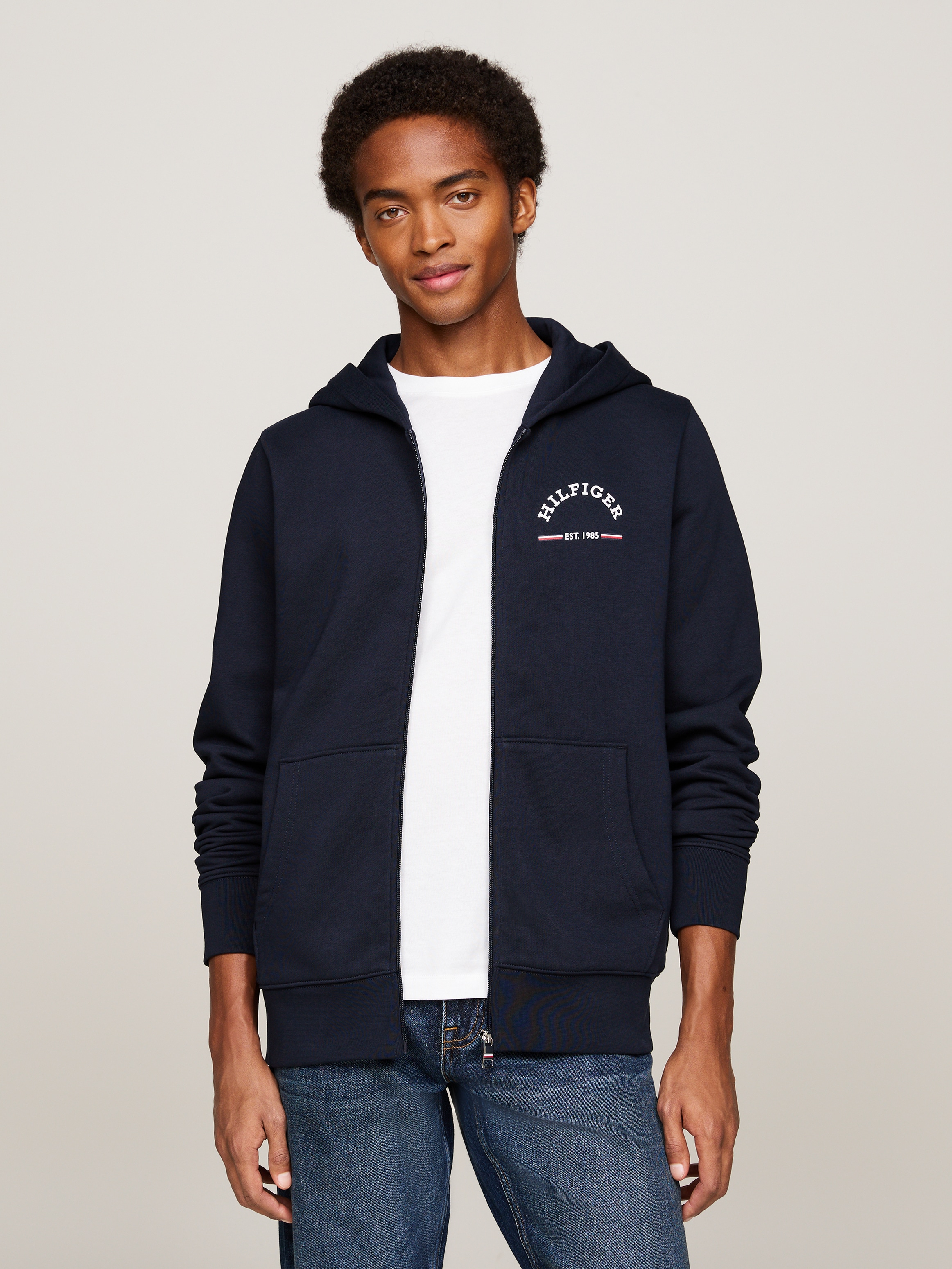 Tommy Hilfiger Kapuzensweatjacke "ROUNDALL HOODED ZIP THROUGH"