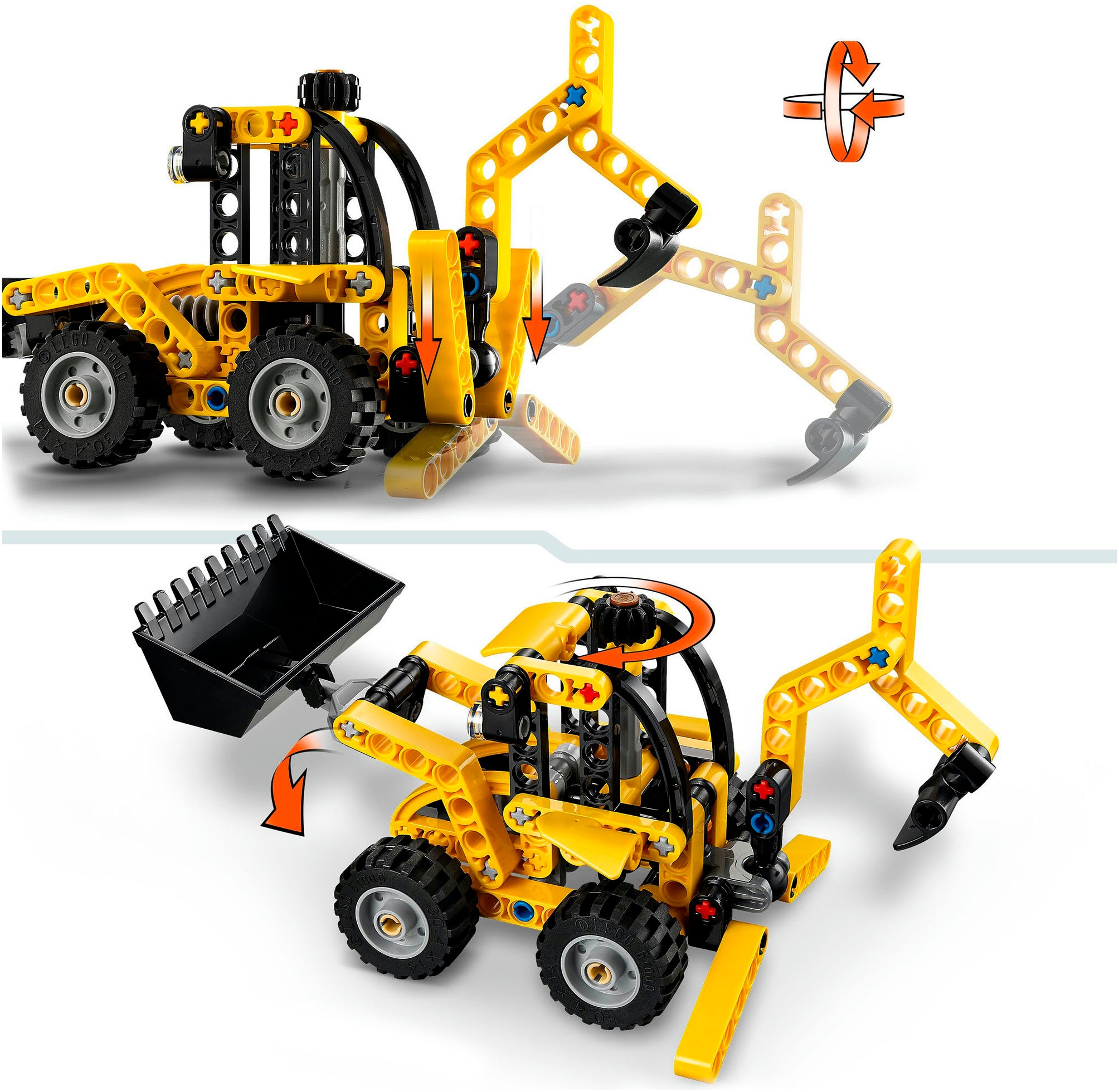 LEGO® Konstruktionsspielsteine »Baggerlader (42197), LEGO Technic«, (104 St.), Made in Europe