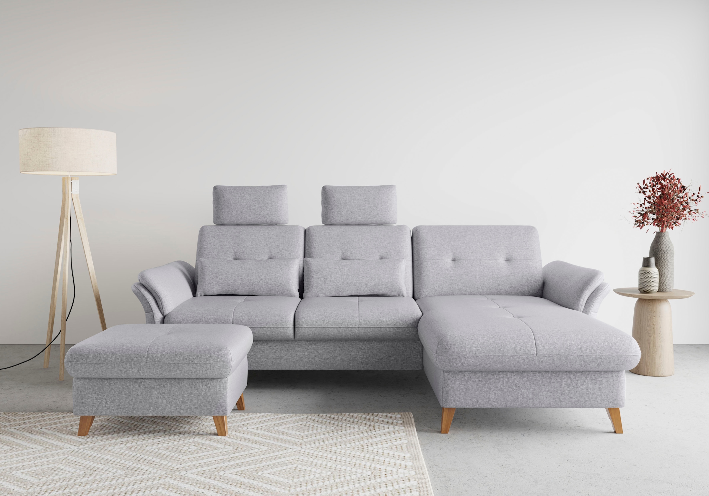 sit&more Ecksofa »Göteborg«, Sitztiefenverstellung und Federkern, wahlweise mit Bettfunktion