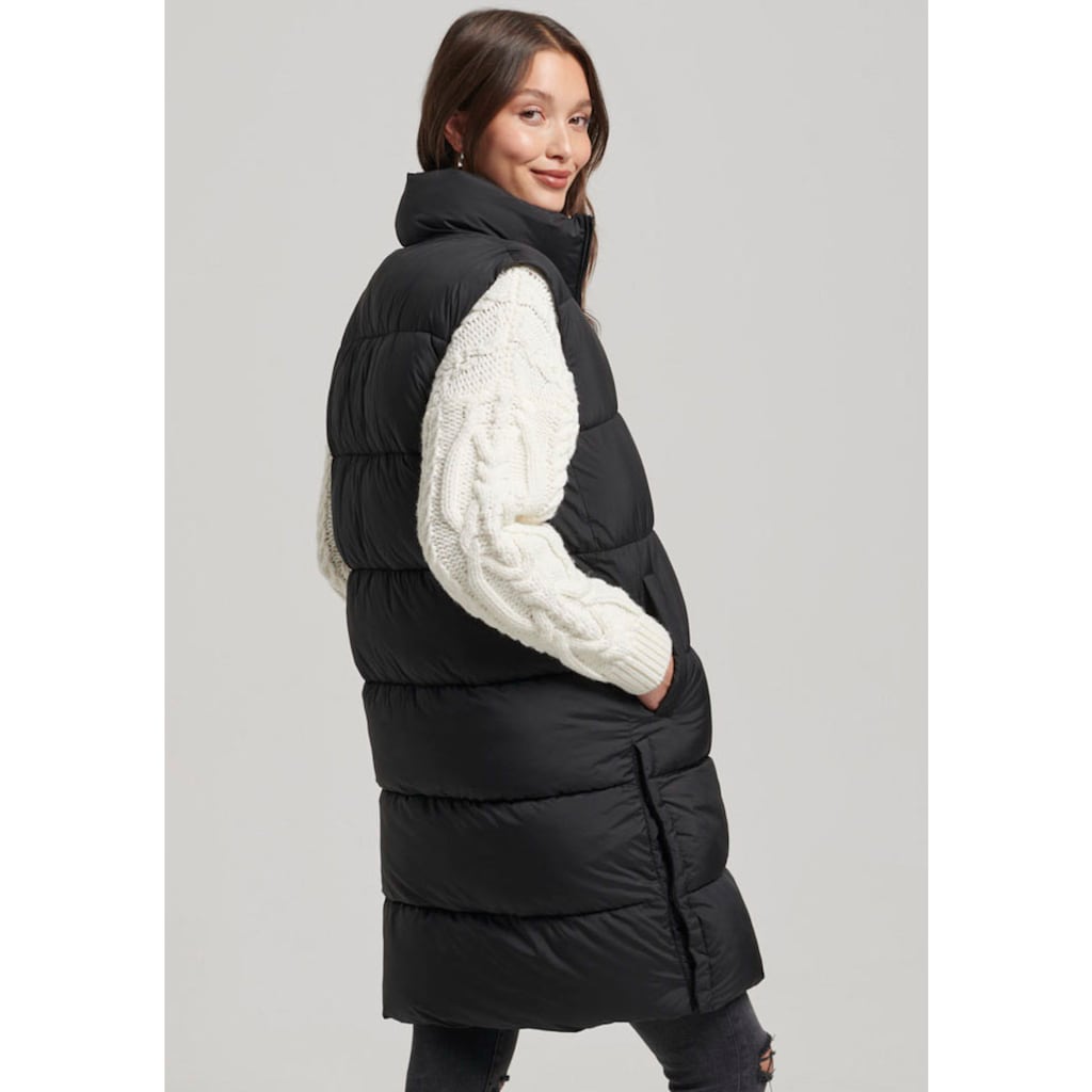 Superdry Steppweste »STUDIOS LONGLINE QUILTED GILET«