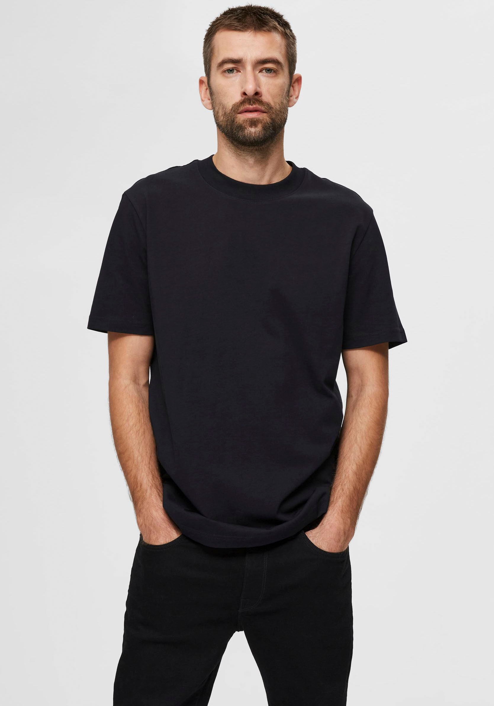 SELECTED HOMME Rundhalsshirt "SLHCOLMAN SS O-NECK TEE NOOS" günstig online kaufen