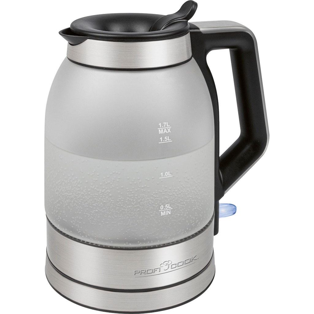 ProfiCook Wasserkocher »PC-WKS 1215 G inox, Glas, 360°«, 1,7 l, 2200 W