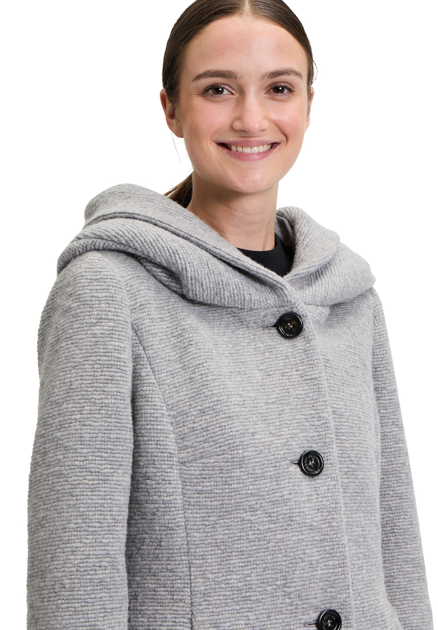 Amber & June Kurzjacke »Amber & June Damen Kurzmantel mit Kapuze«, mit Kapuze