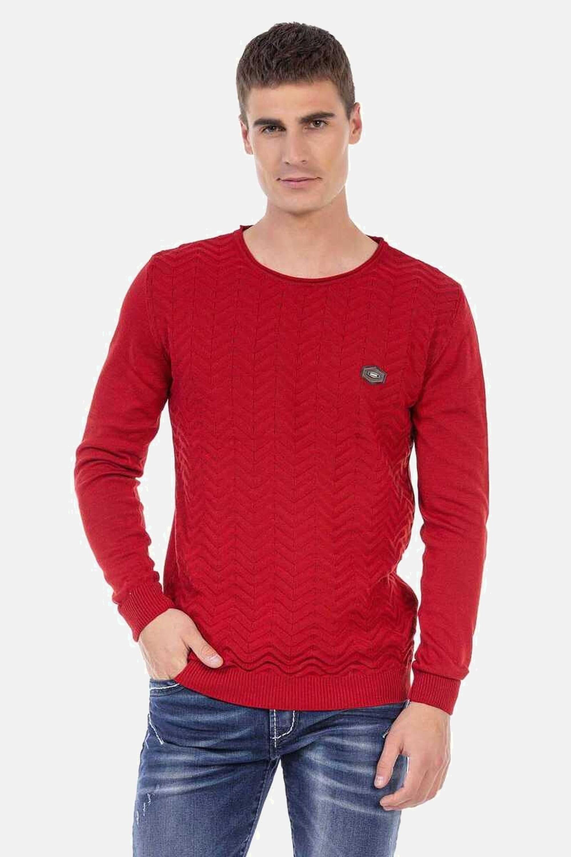Cipo & Baxx Rundhalspullover "Pullover" 1 Stk. tlg. mit Zopfmuster, CP240 günstig online kaufen
