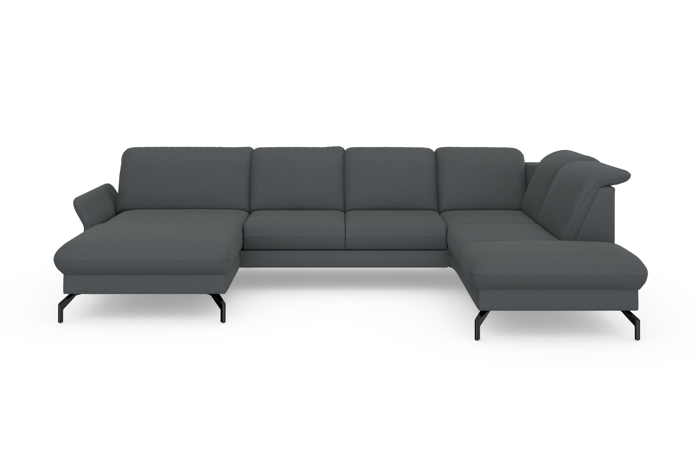 sit&more Wohnlandschaft »Fashion U-Form« wahlweise mit Kopfteilverstellung, Vorziehsitz, motorisch, Metallfüße