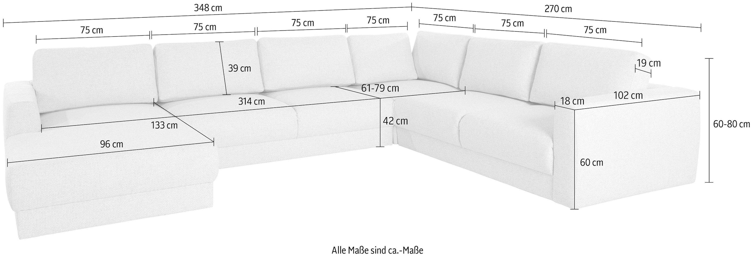 andas Wohnlandschaft »Hobro U-Form«, in 3 Bezugsqualitäten in vielen Farben, Design by Morten Georgsen