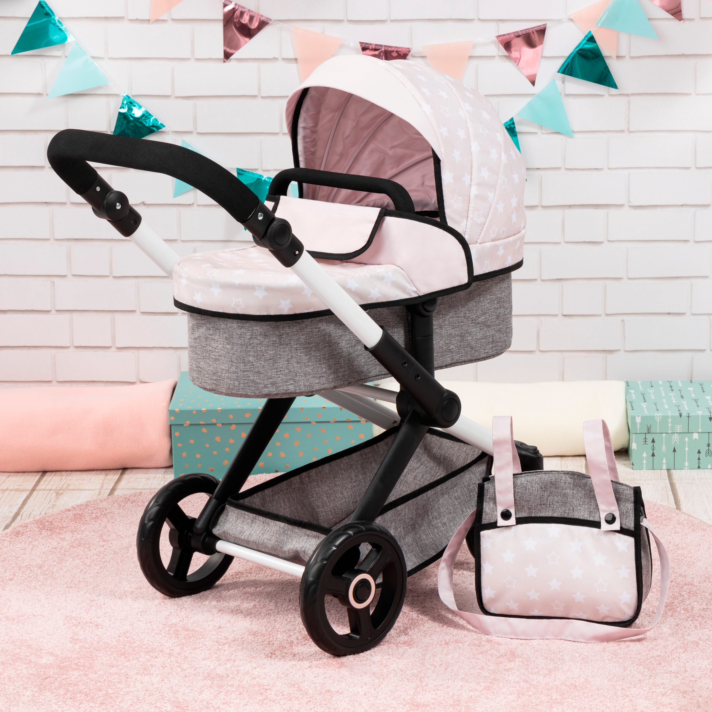 Bayer Kombi-Puppenwagen »Xeo, beige Sternchen«