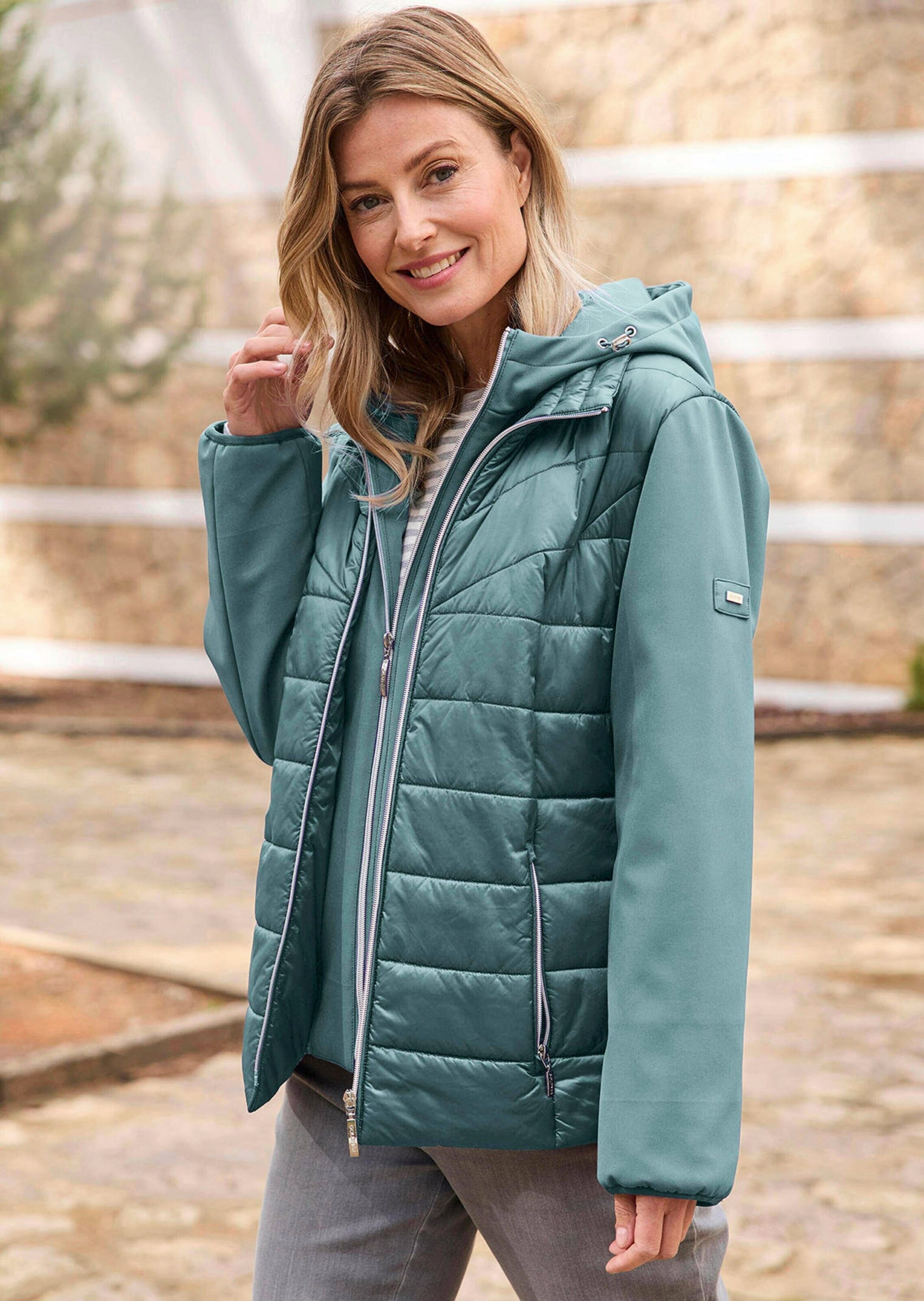 GOLDNER Kurzjacke »Steppjacke mit Ärmeln aus Softshell«