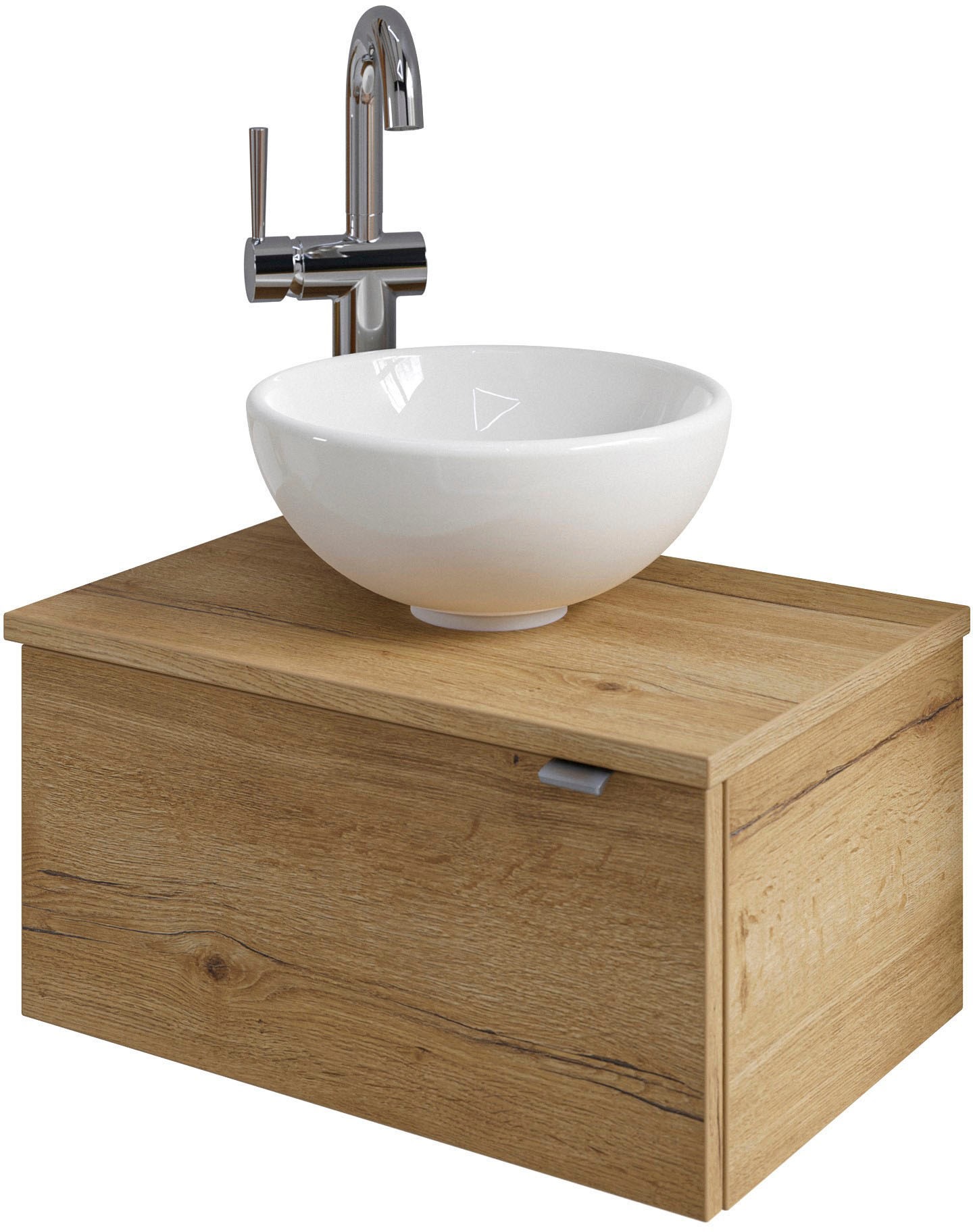 Saphir Waschtisch »Serie 6915 Waschschale mit Unterschrank für Gästebad, Gäste WC«, 51 cm breit, 1 Tür, Waschtischplatte, kleine Bäder, ohne Armatur