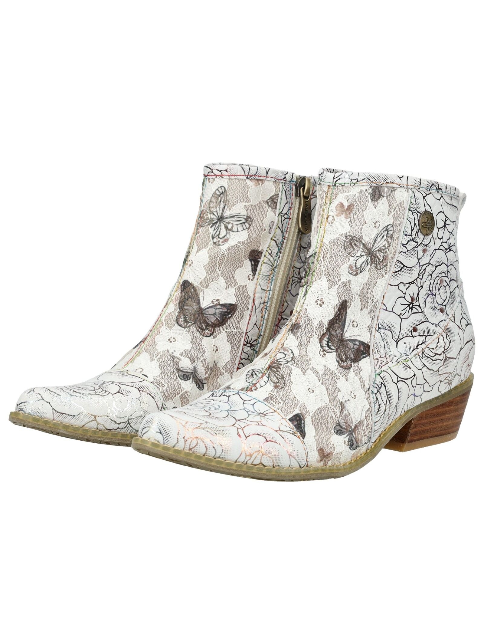Stiefelette LAURA VITA "LAURA VITA Stiefelette Leder/Textil", Damen, Gr. 37, grau, Leder, Textil, Schuhe Stiefelette 3