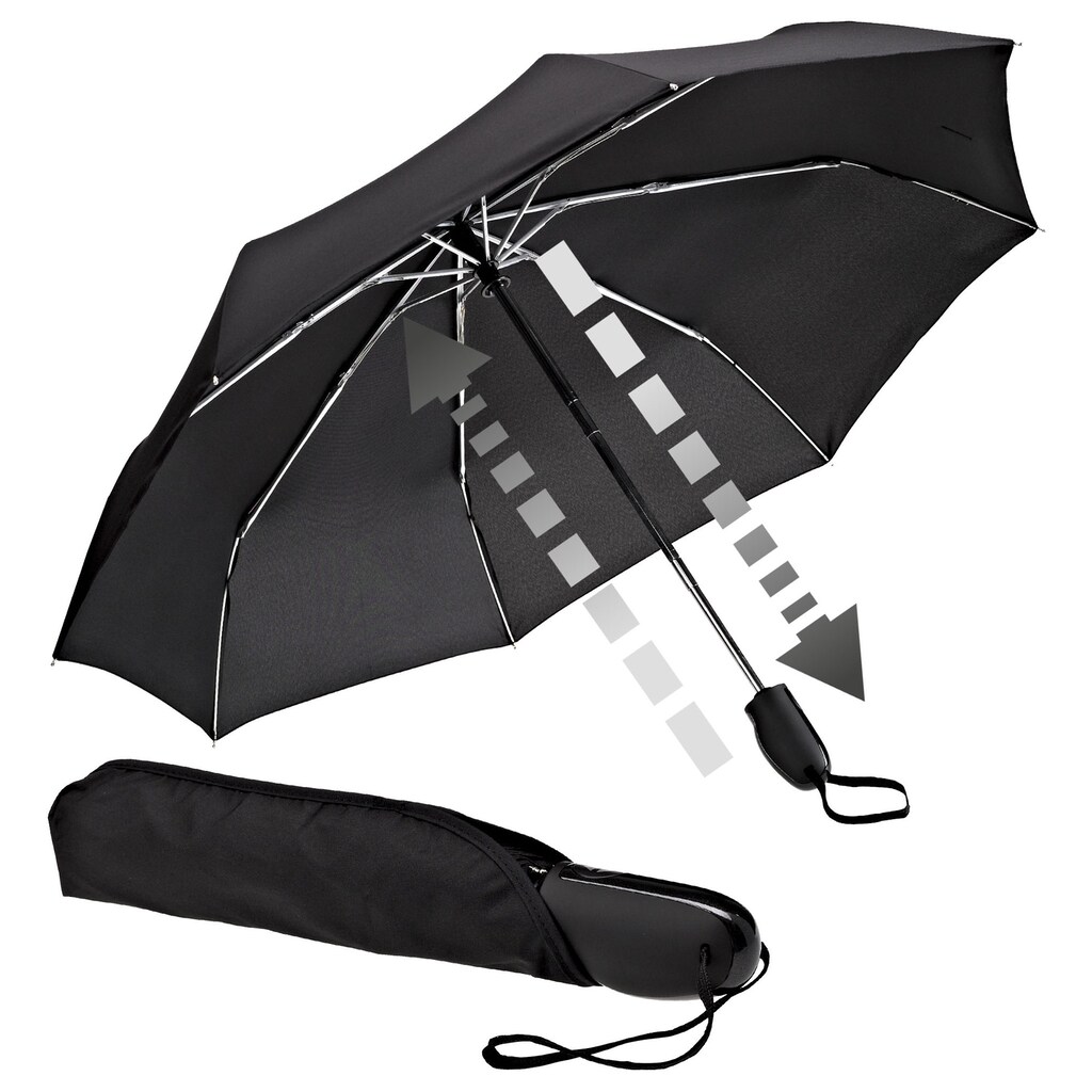 EuroSCHIRM® Taschenregenschirm »Automatik 32S7, schwarz«