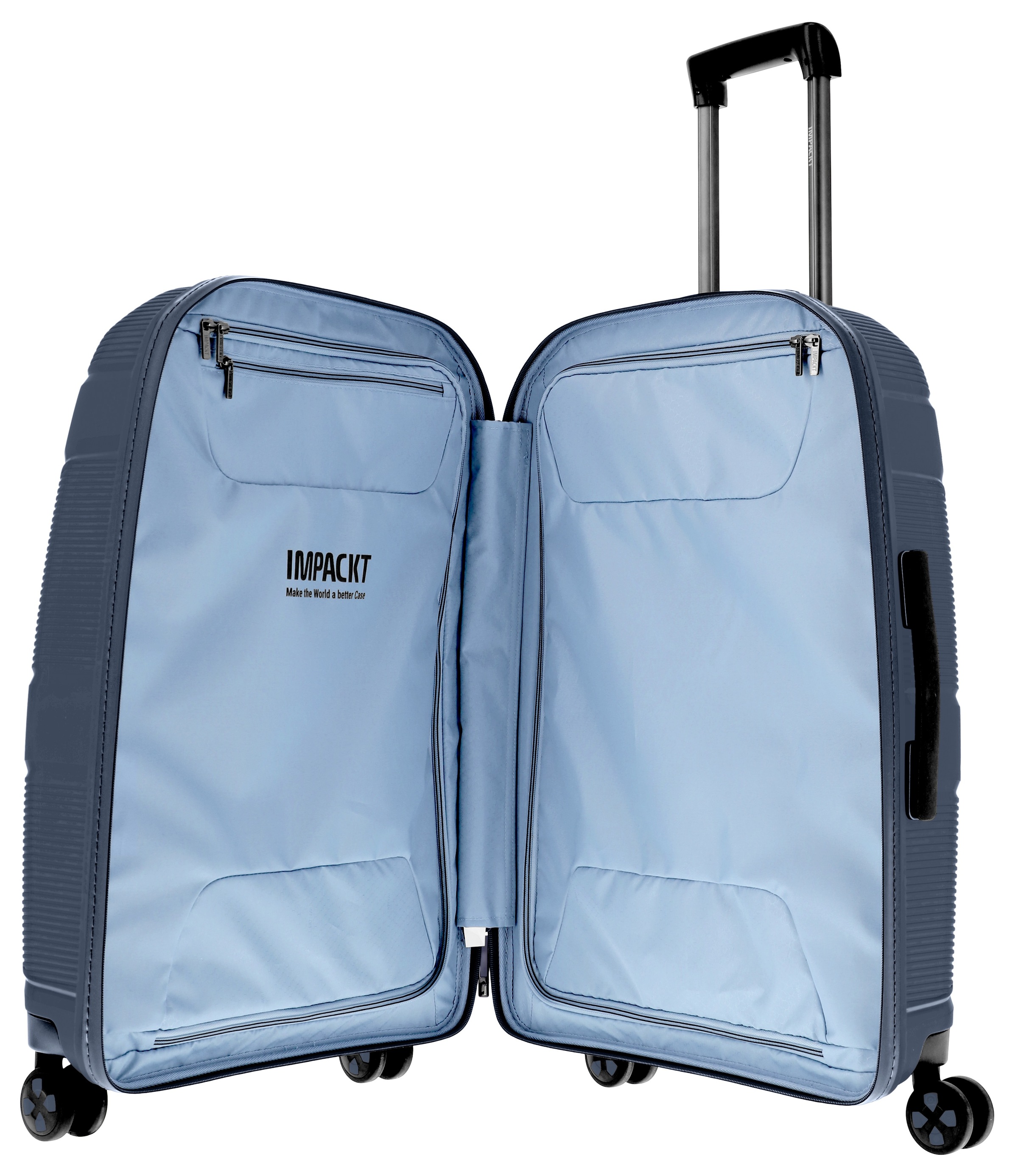 IMPACKT Hartschalen-Trolley »IP1, verschiedene Größen und Farben«, 4 Rollen, Hartschalen-Koffer vegan Koffer Reisegepäck USB-Port TSA Zahlenschloss