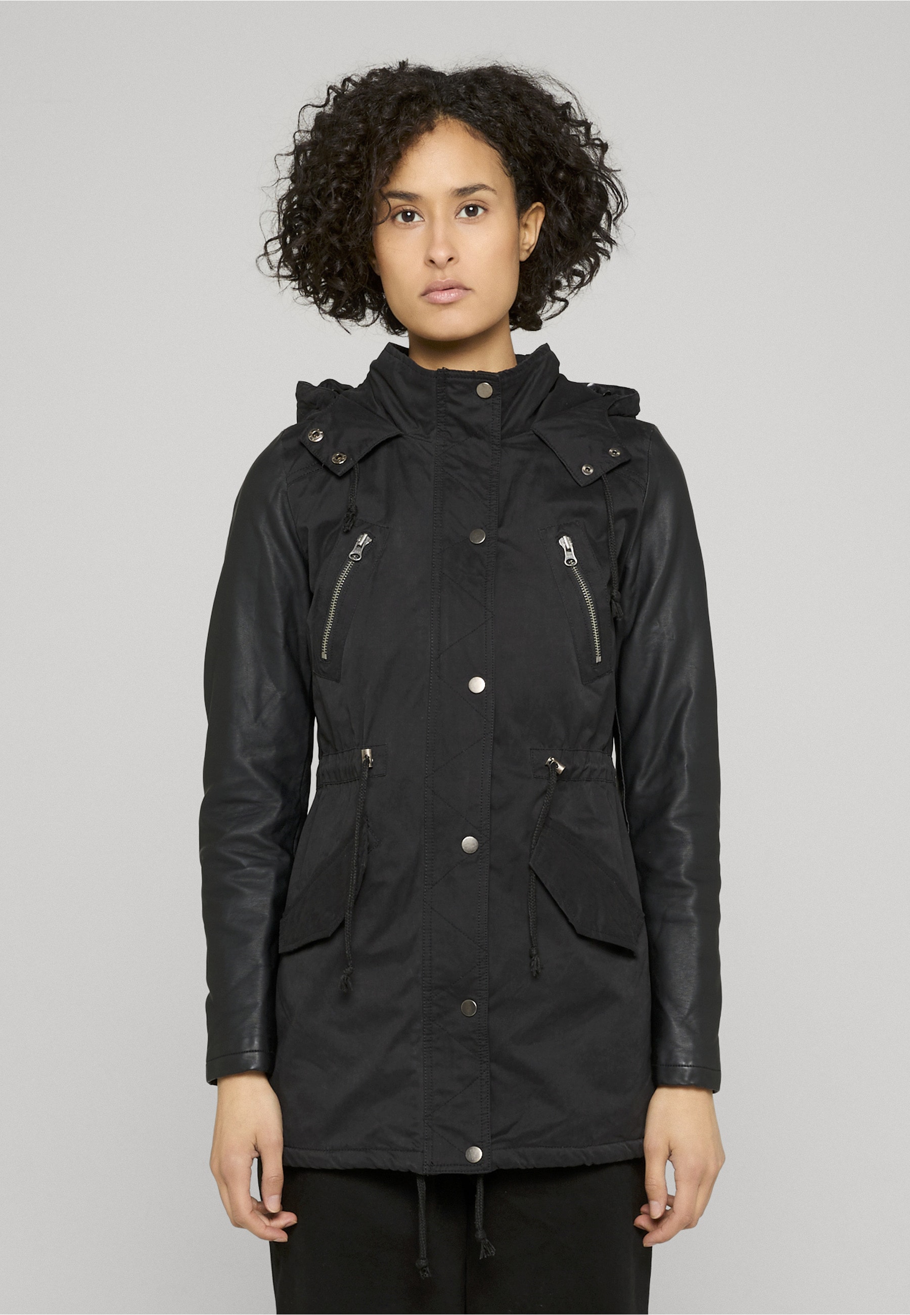 URBAN CLASSICS Parka »Urban Classics Damen Ladies Sherpa Lined Cotton Parka« 1 Stk. tlg. mit Kapuze