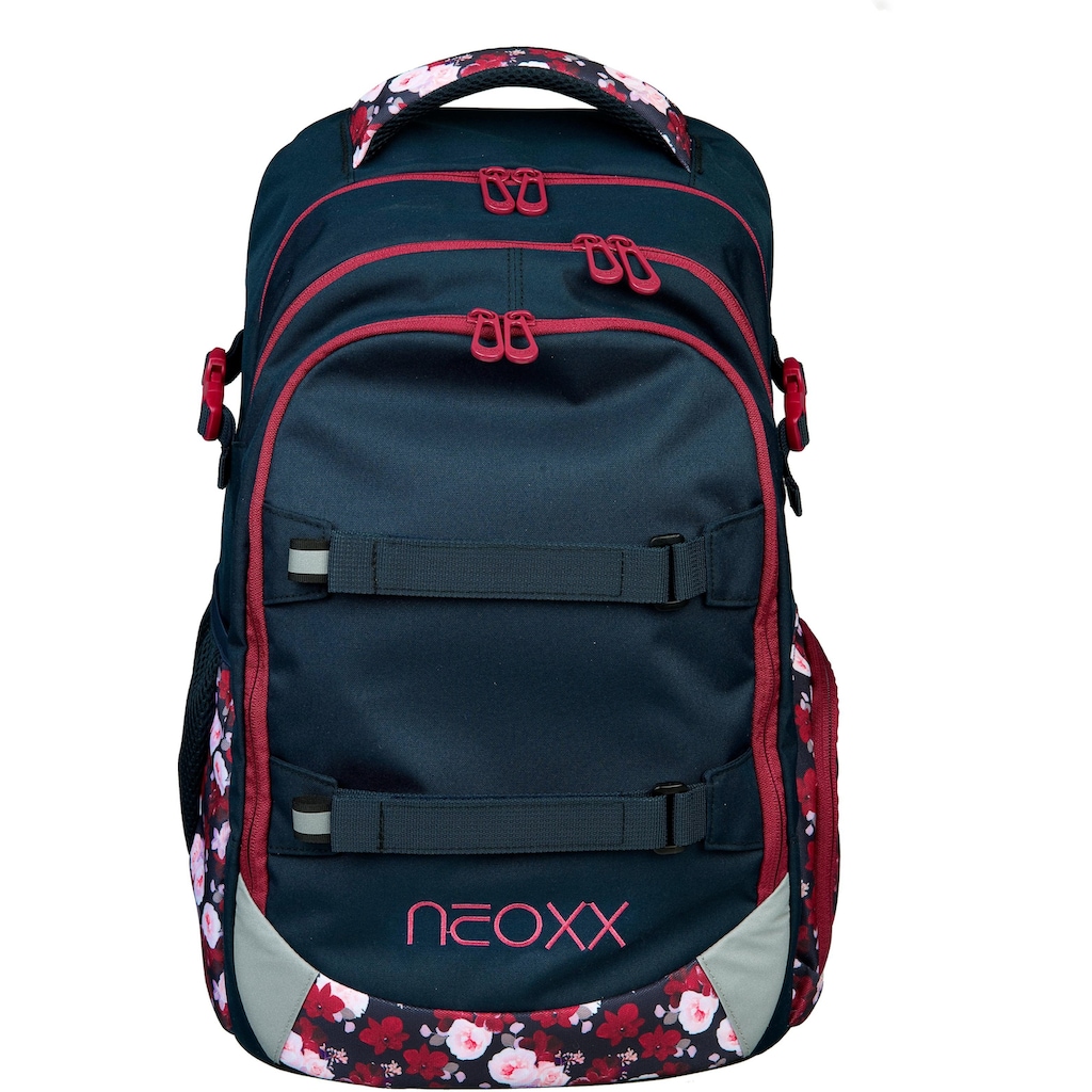 neoxx Schulrucksack »Active, My Heart Blooms«, reflektierende Details