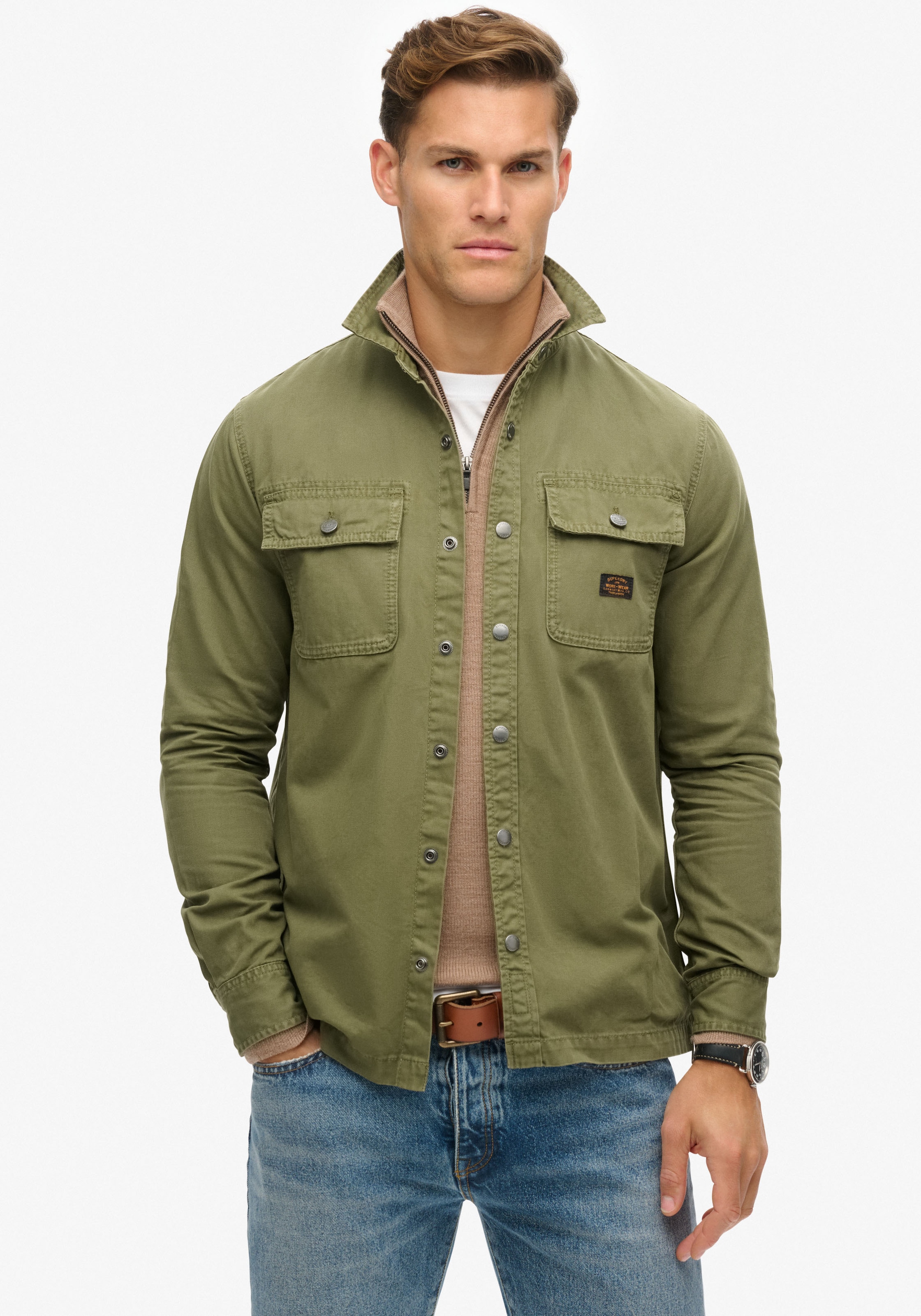 Superdry Langarmhemd "Organic Cotton Canvas Workwear Overshirt" günstig online kaufen