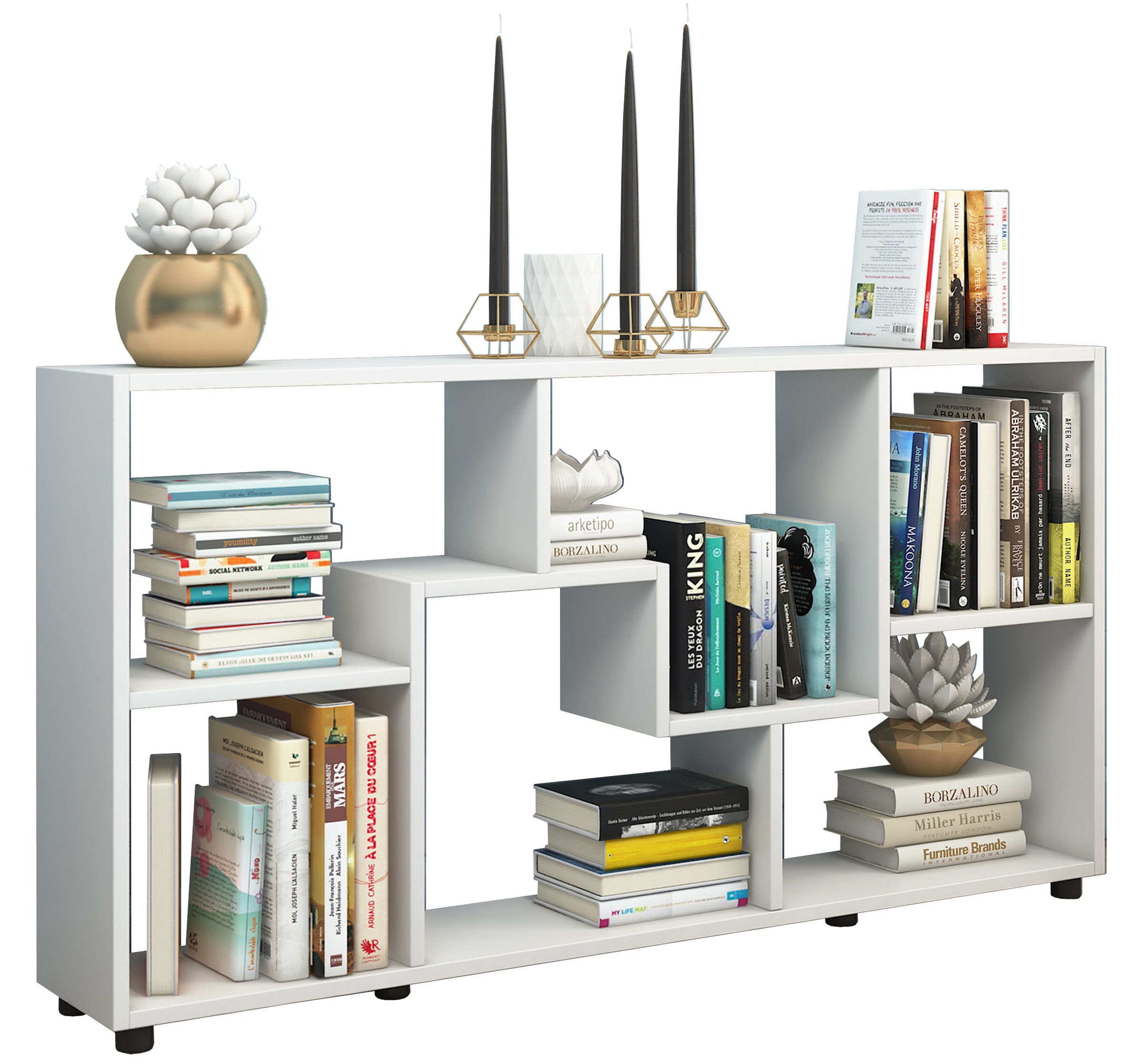 Kommode VCM, B:62cm T:20cmweiß, Wohnzimmer, Sideboards, "Holz Sideboard Regal Raumteiler Kommode Pintal"