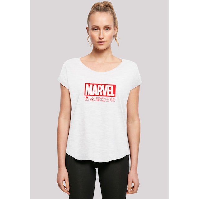 F4NT4STIC Kurzarmshirt »Damen Marvel Logo washed Care with Ladies Long Slub  Tee«, (1 tlg.) kaufen | BAUR