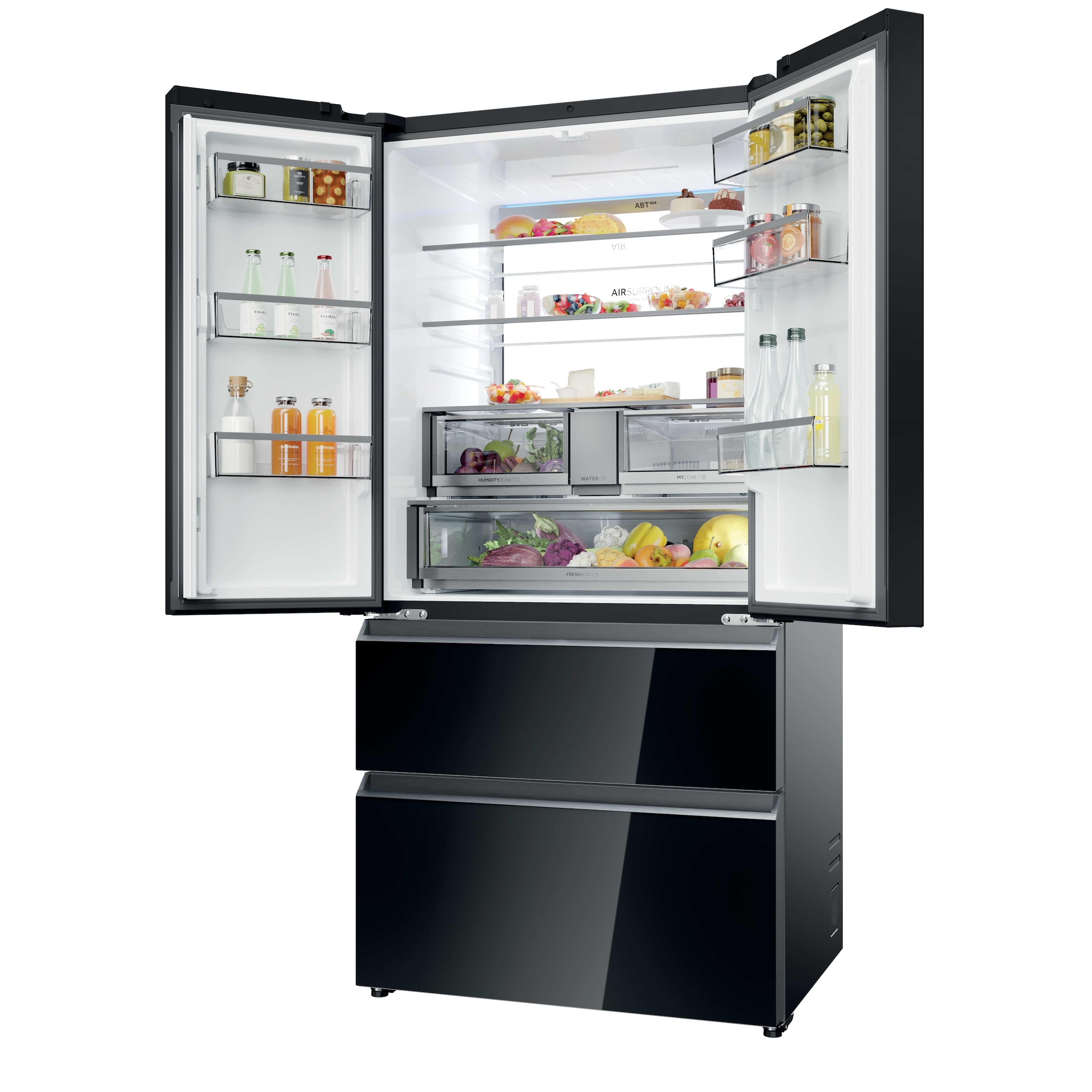 Haier Kühl-/Gefrierkombination »HFR79F19DFGB« 190 cm hoch 90,5 cm breit Integrierter Eiswürfelspender mit Wassertank