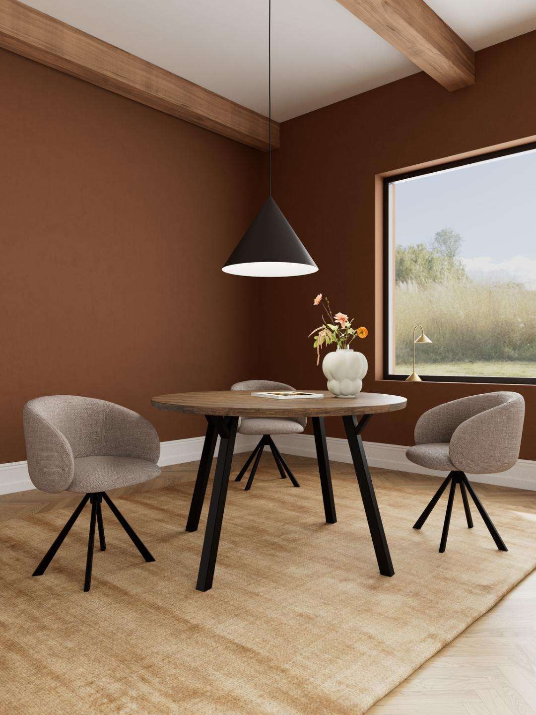 ACTONA GROUP Esszimmerstuhl »Eleanor Armlehnstuhl – komfortabel & stilvoll mit Basel Stoffbezug« (Set) 2 Stk.360° drehbarer Armlehnenstuhl mit Auto-Return-Funktion
