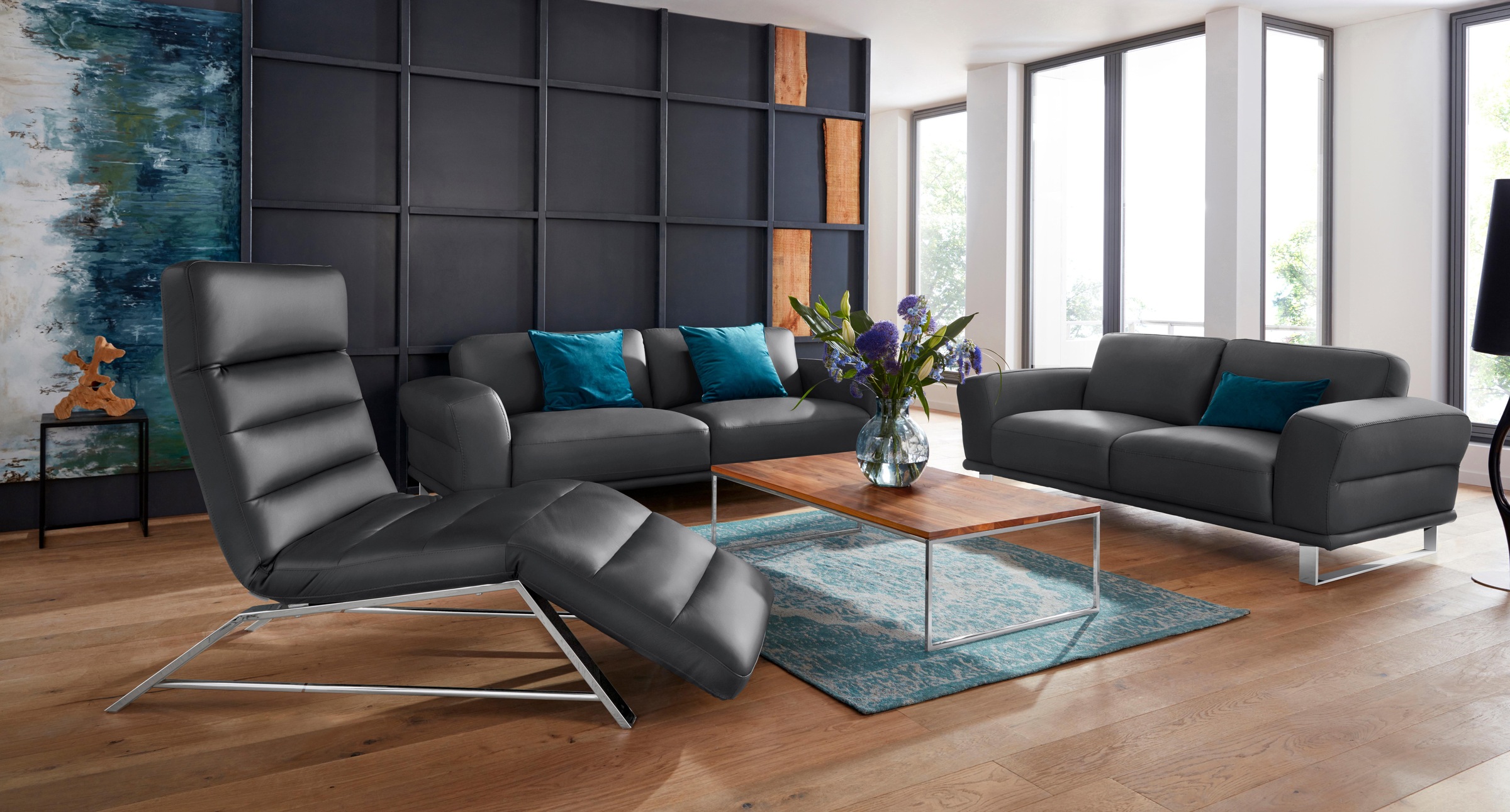 W.SCHILLIG 2-Sitzer »montanaa«, mit Metallkufen in Chrom glänzend, Breite 192 cm