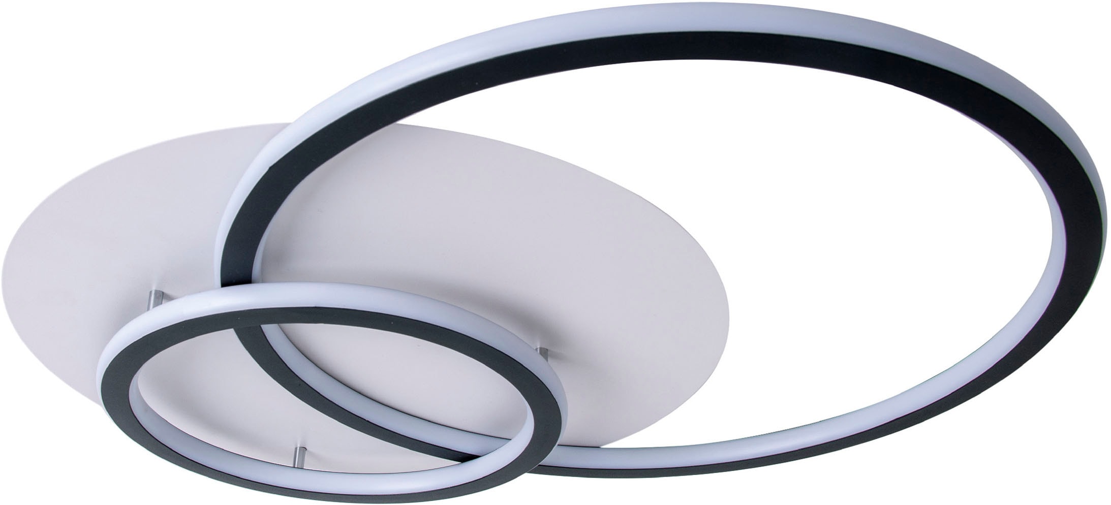 näve LED Deckenleuchte »Kirk«, 2 flammig, Leuchtmittel LED-Modul | LED fest integriert, Materialmix in drei unterschiedlichen Kreisformen, warmweißes Licht