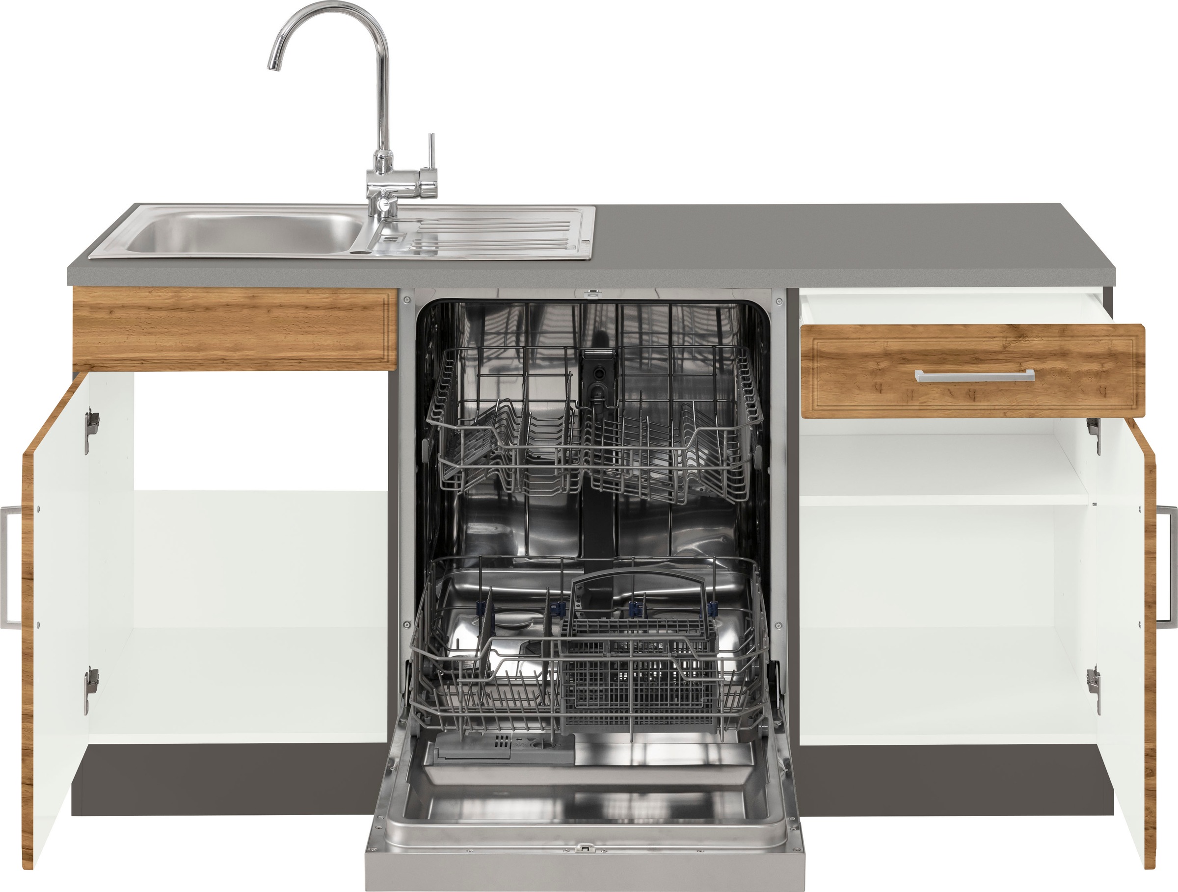 Thumbnail - KOCHSTATION Winkelküche "KS-Stockholm" Stellbreite 220/220 cm, mit hochwertigen MDF Fronten im Landhaus-Stil