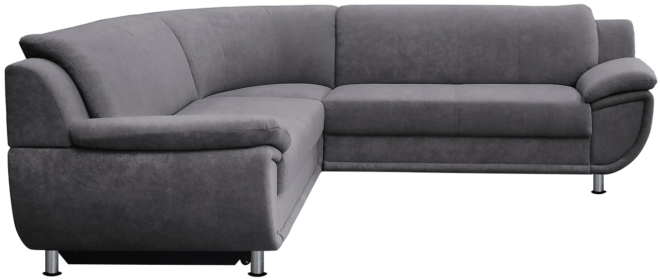 TRENDMANUFAKTUR Ecksofa »Rondo wahlweise mit Schlaffunktion, 267x247 cm (BxT), breite Armlehnen«, L-Form, wahlweise mit Federkern bestellbar, Füße chromfarben