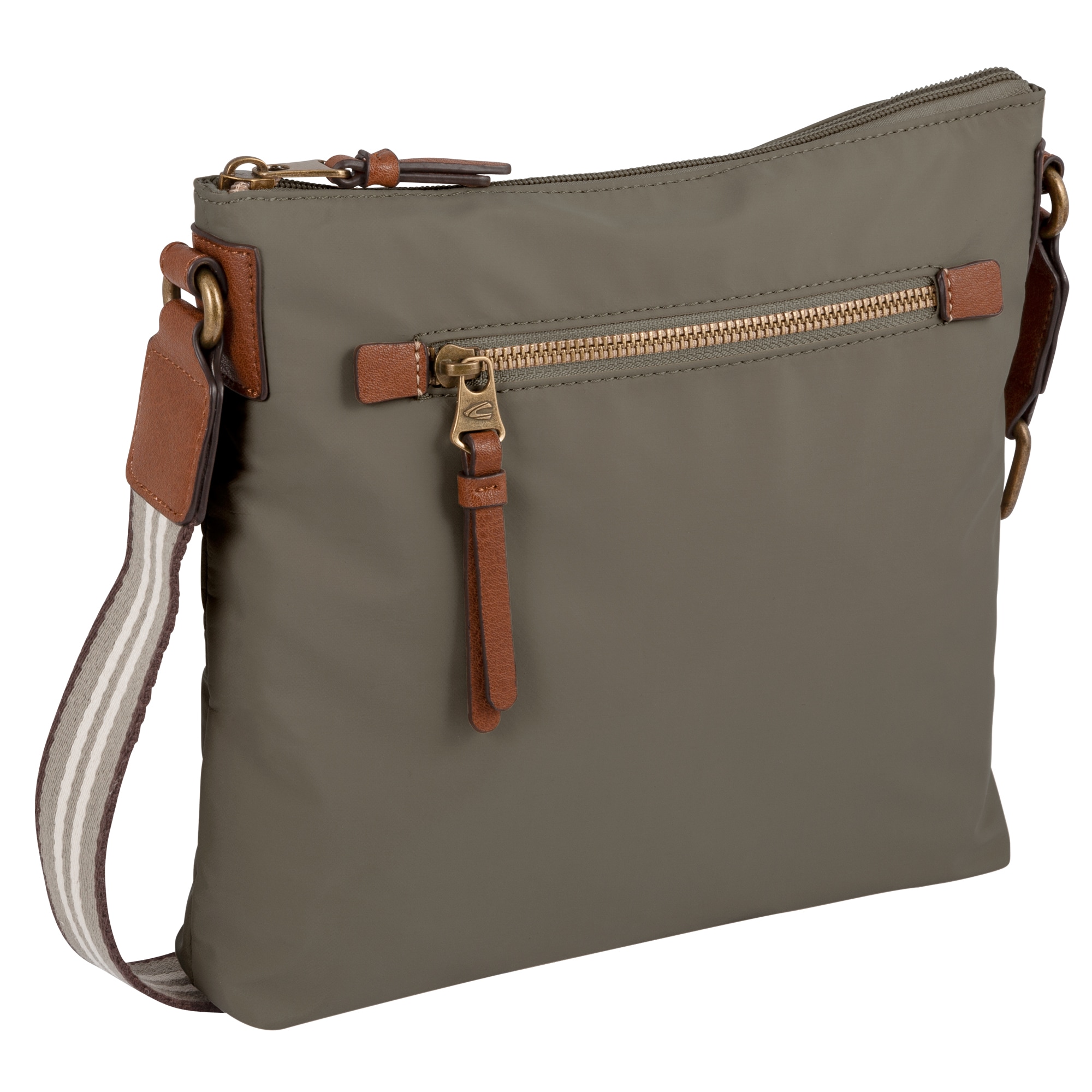 camel active Umhängetasche »Bari« aus hochwertigem matten Nylon mit gestreiftem Gewebeband