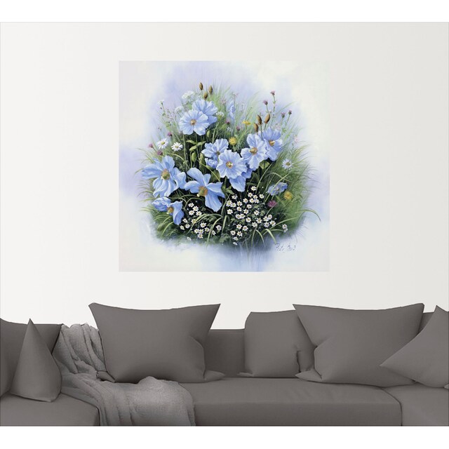 Black (1 Blumen«, Wandaufkleber als versch. BAUR Leinwandbild, Blumen, Friday St.), oder Größen Poster »Blaue in Artland | Wandbild