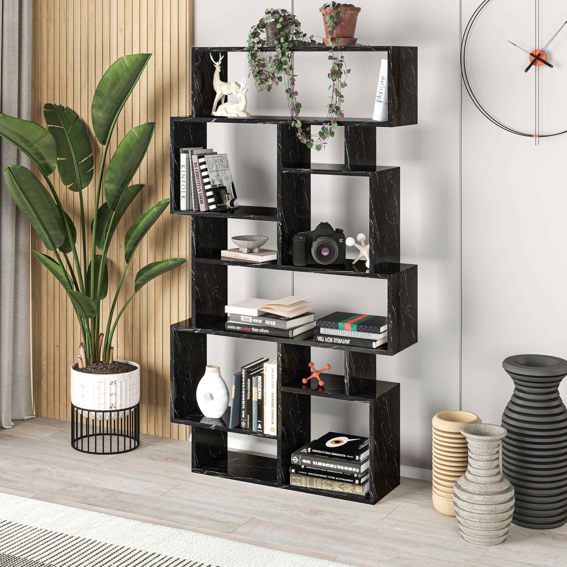 Decortie Bücherregal »Karmato Bücherregal«, (Packung), Leichte Montage, Lagerung, Platzsparend
