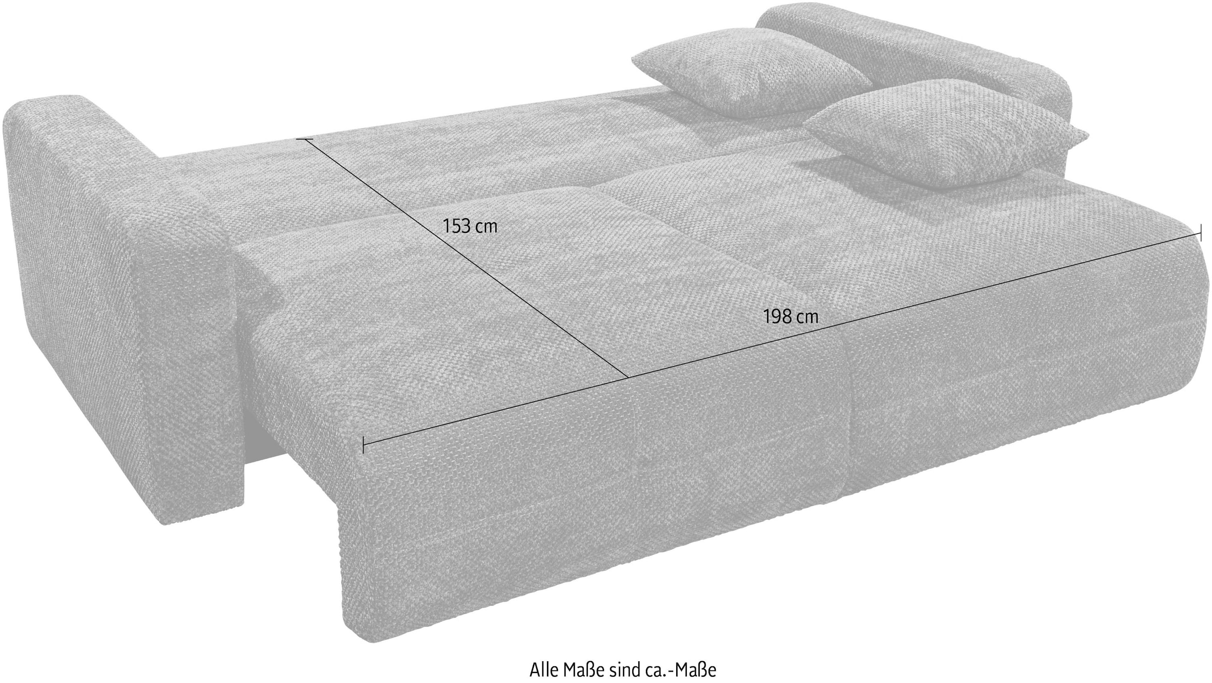 ED EXCITING DESIGN Schlafsofa »Bullet«, frei im Raum stellbar, mit Bettkasten, mit Schlaffunktion, 4 Kissen