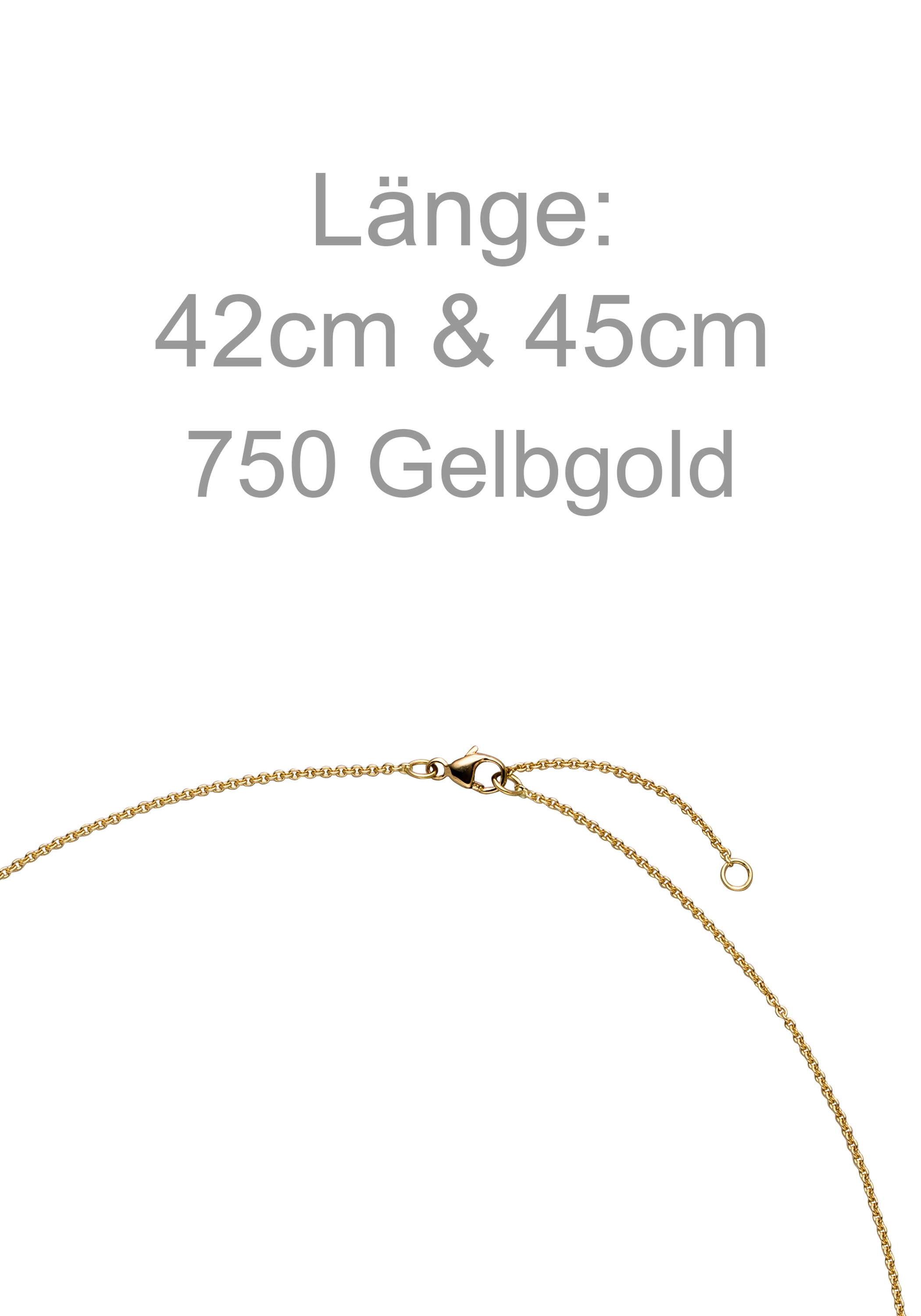 JOBO Collier 750 Gold mit 6 Diamanten 45 cm