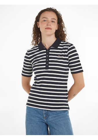 Poloshirt »1985 REG PIQUE STRIPE POLO SS«, mit dezenter Tommy Hilfiger Logostickerei