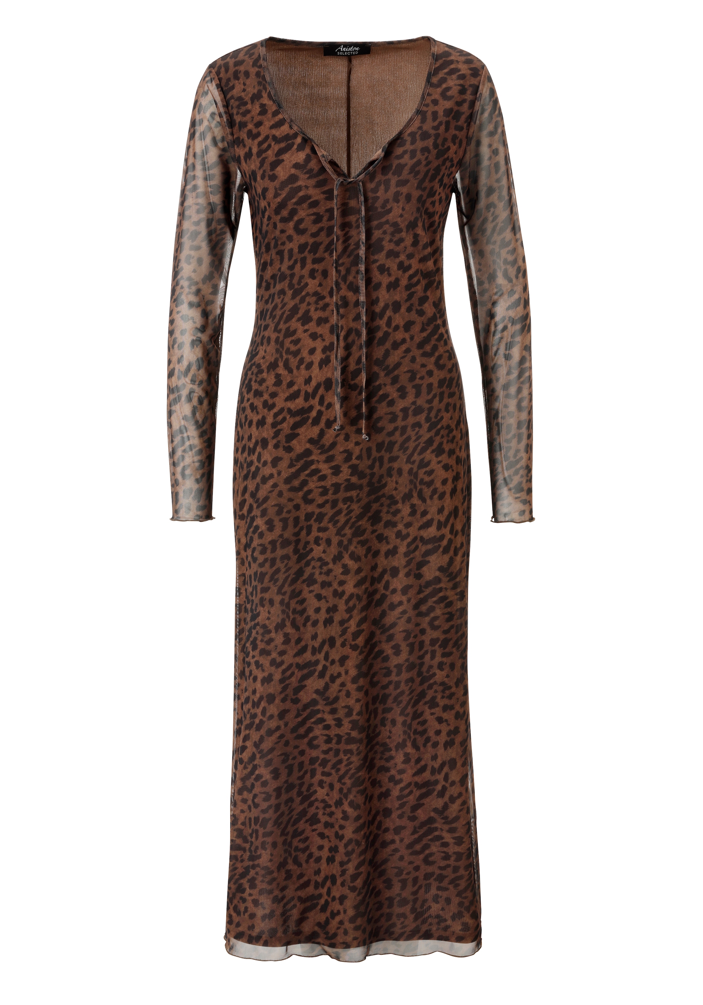 Aniston SELECTED Midikleid In Mesh-Qualiät und im angesagten Animal-Print - NEUE KOLLEKTION
