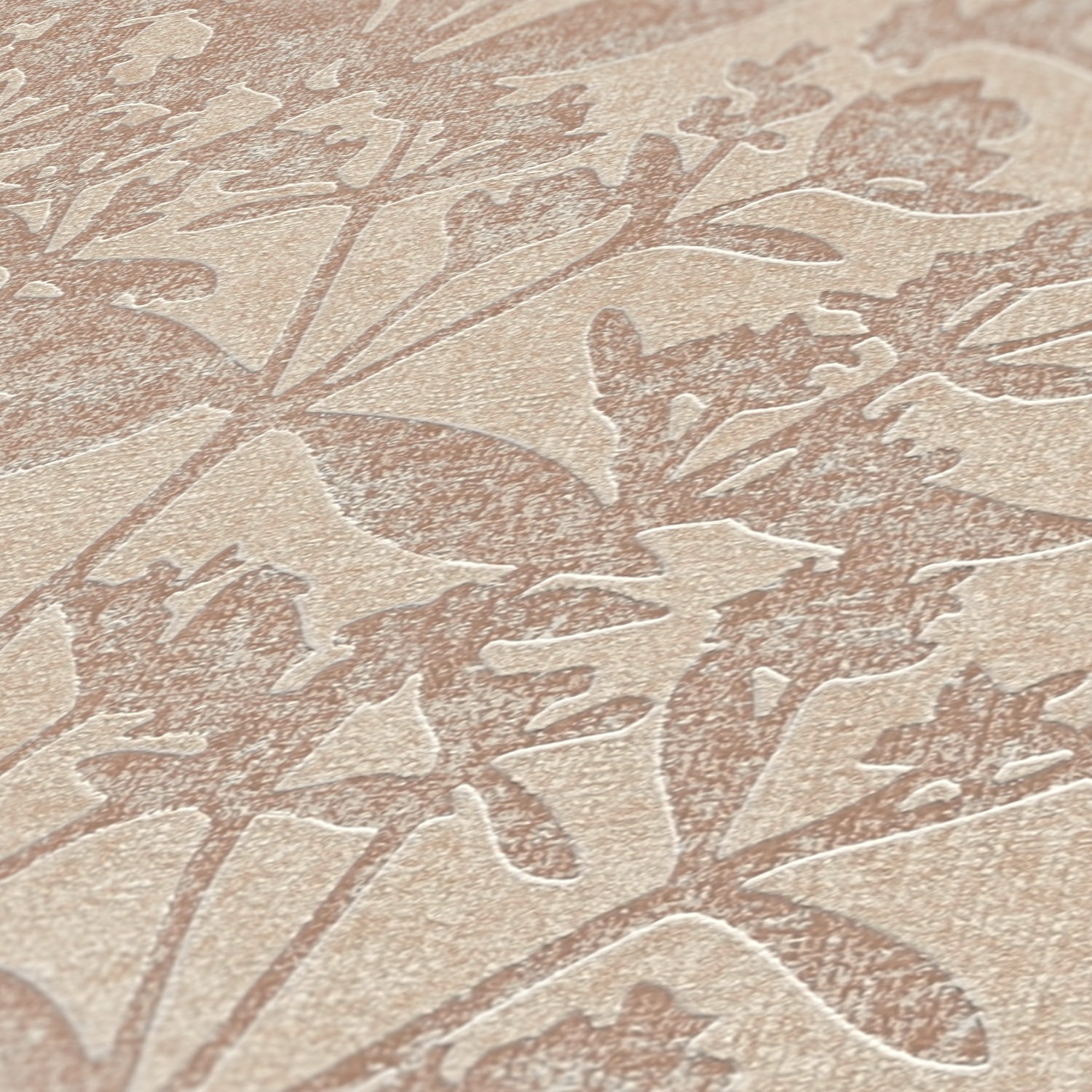 A.S. Création Vliestapete »Terra Tapete Blätter Floral«, matt-gemustert-neutral, Natur-Tapete Landhaus Tapeten Wohnzimmer Schlafzimmer Küche modern