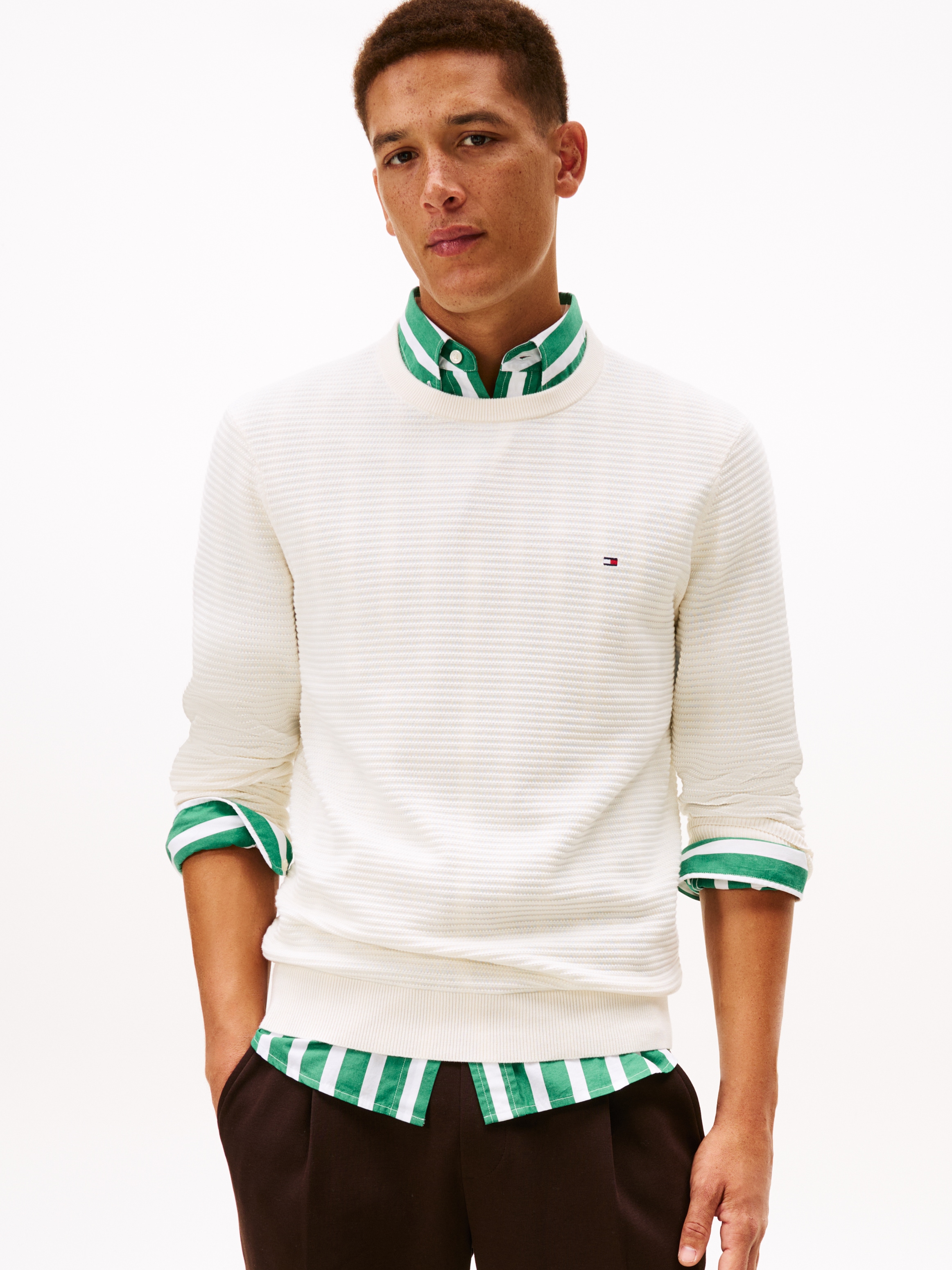 Tommy Hilfiger Rundhalspullover "SEASONAL STRUCTURE" günstig online kaufen