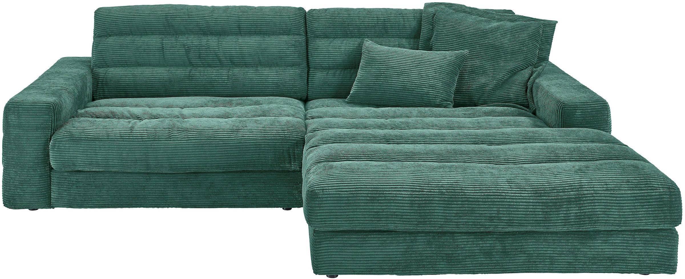 3C Candy Ecksofa »Stripes Mega-Sofa, bequem und komfortabel, L-Form«, Lose Rückenkissen, mit feiner Quersteppung, Cord-Bezug
