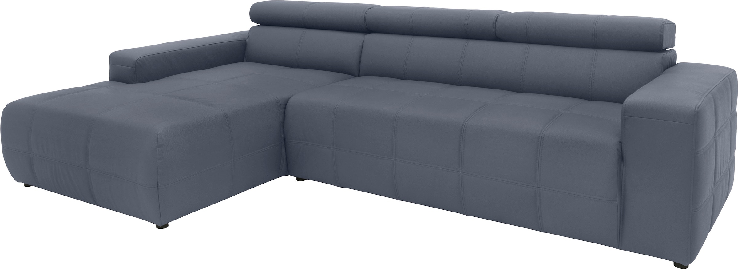 DOMO collection Ecksofa »Brandon Sitzbelastung 140 kg, große Ausführung, B/T/H: 289/177/80 cm«, mit Kopfteilverstellung, wahlweise Sitztiefenverstellung, L-Form