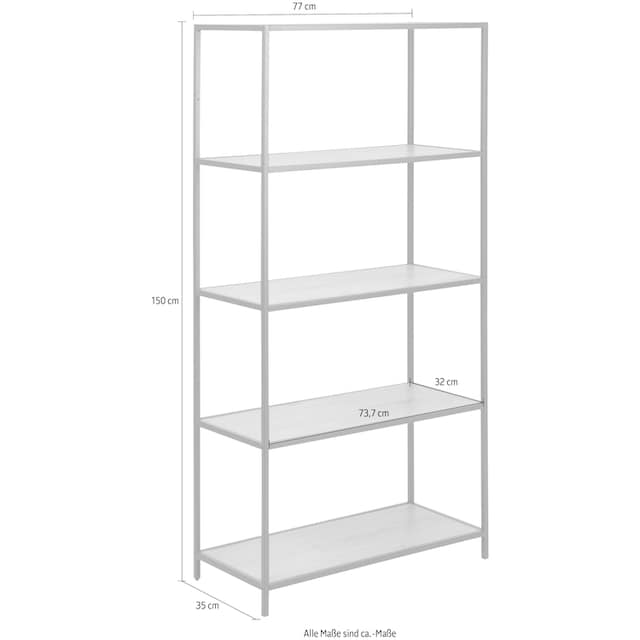 ACTONA GROUP Bücherregal, Metallgestell im modernen Industrie-Look, 4  Einlegeböden, Höhe 150 cm bestellen | BAUR