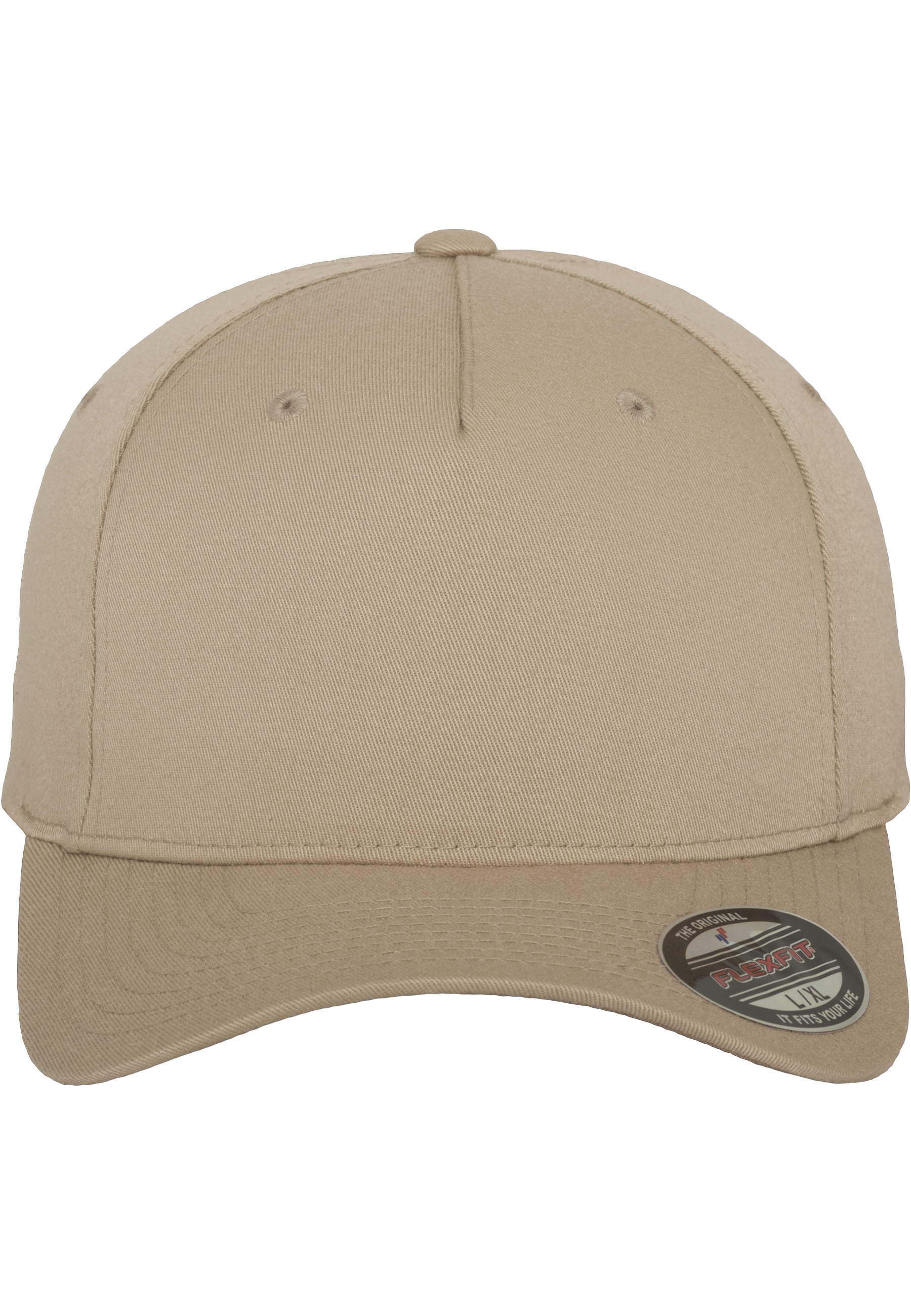 FLEXFIT Flex Cap "Flexfit Unisex Flexfit 5 Panel"khaki, Gr. S, unifarben, 97% Polyester, 3% Elasthan, Caps