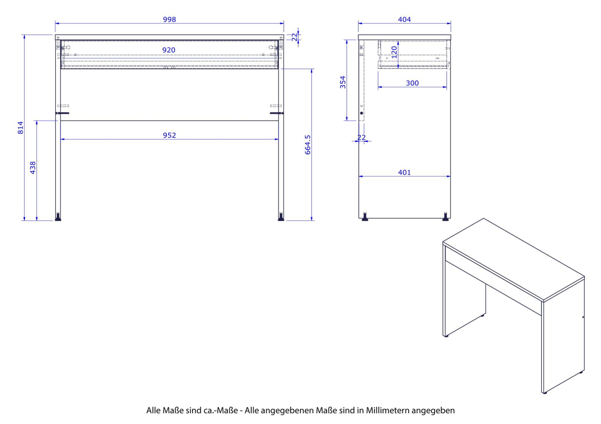 Composad Schreibtisch »Espressso,Konsolentisch, Schreibtisch, Konsolenschreibtisch«, (1 St.), mit 1 Schublade