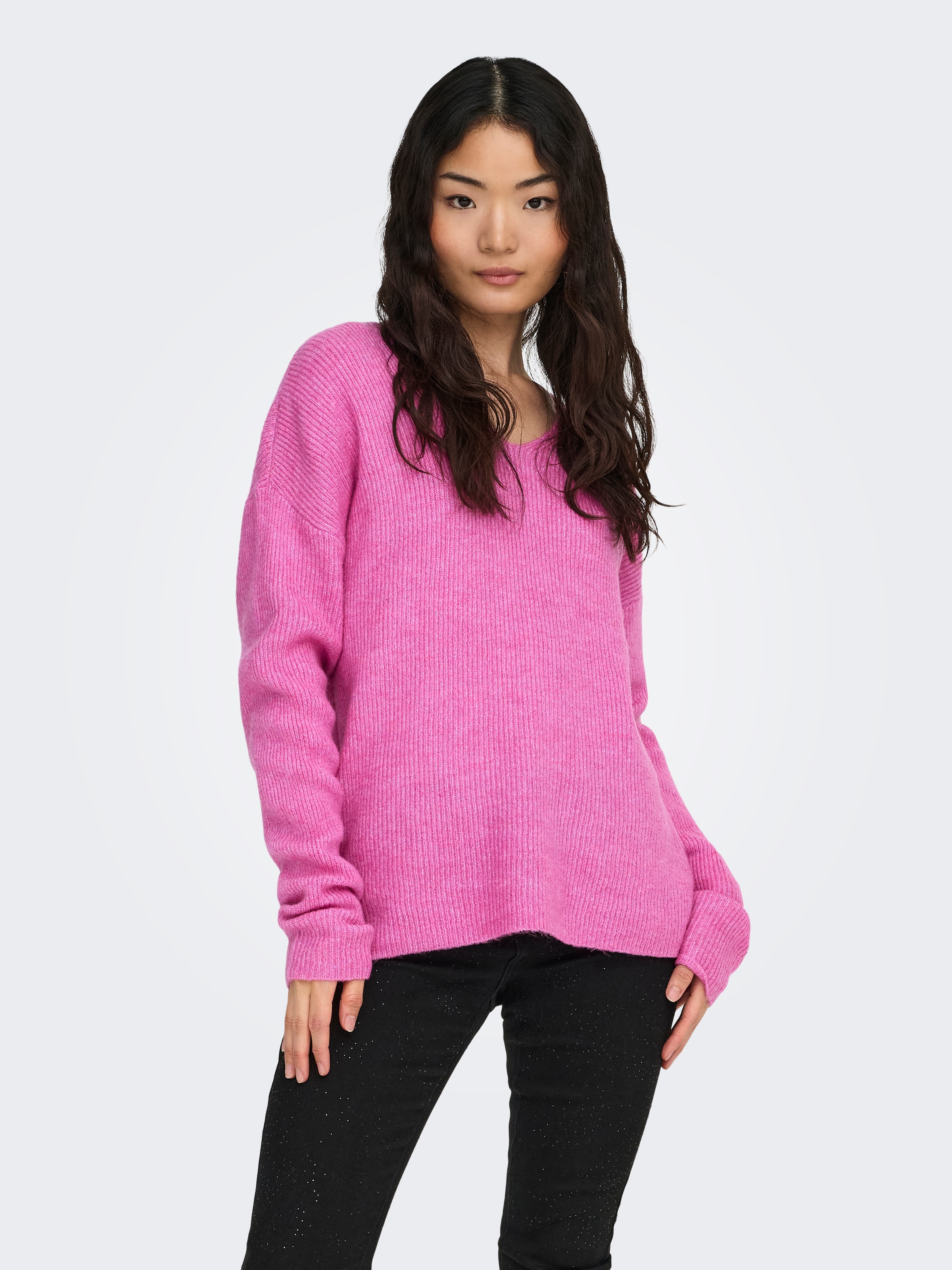 ONLY "ONLCAMILLA V-NECK L/S PULLOVER KNT NOOS" Materialmix, regular fit günstig online kaufen