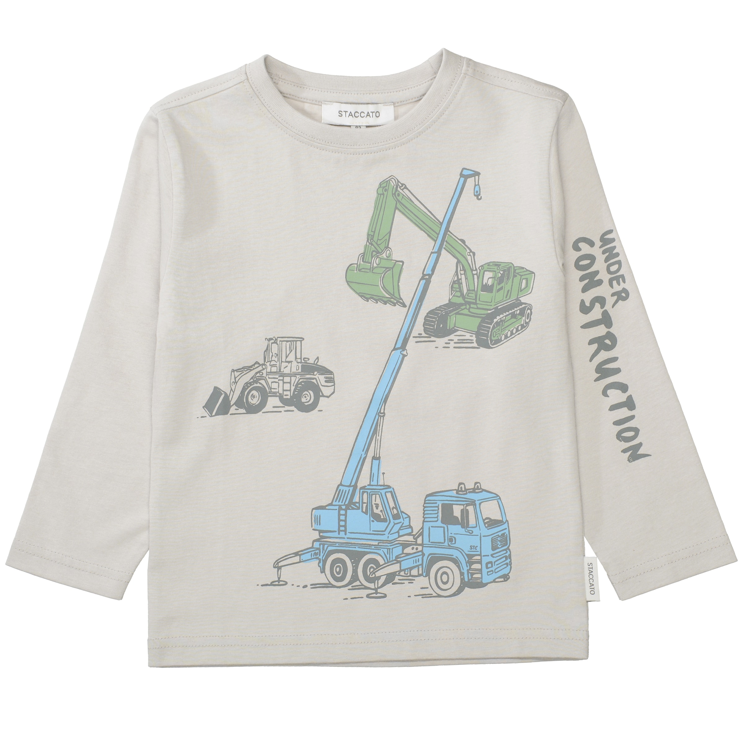 STACCATO Langarmshirt 2 2er Pack, mit Kran-Bagger-Motiv, für Boys