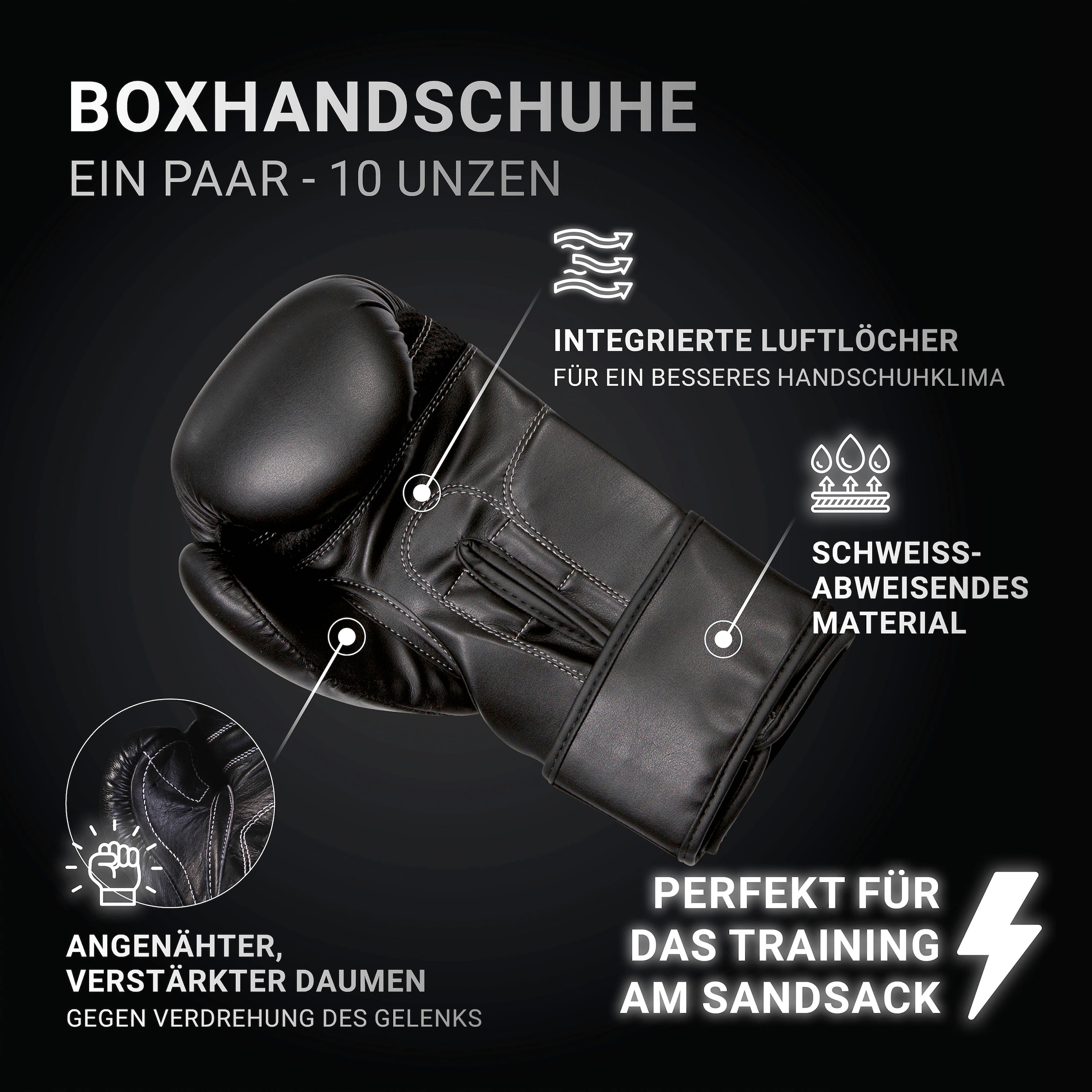 Boxsack Boxhandschuhen-mit mit Trainings-DVD-mit Rechnung »Sparring Professional«, BAUR Hammer | auf (Set, Haken) Sprungseil-mit