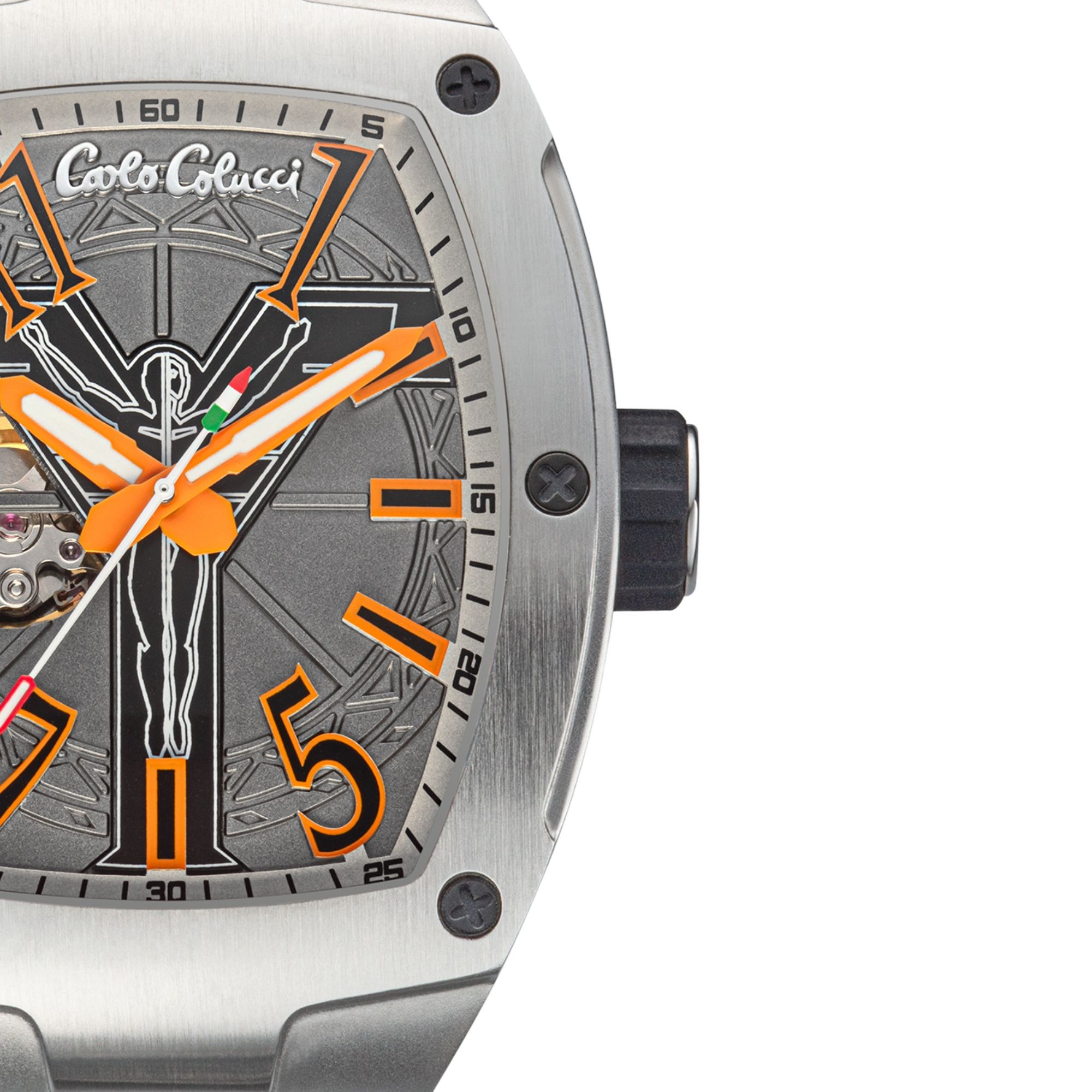 CARLO COLUCCI Automatikuhr Armbanduhr, Herrenuhr, Mechanische Uhr, Silikonarmband, analog