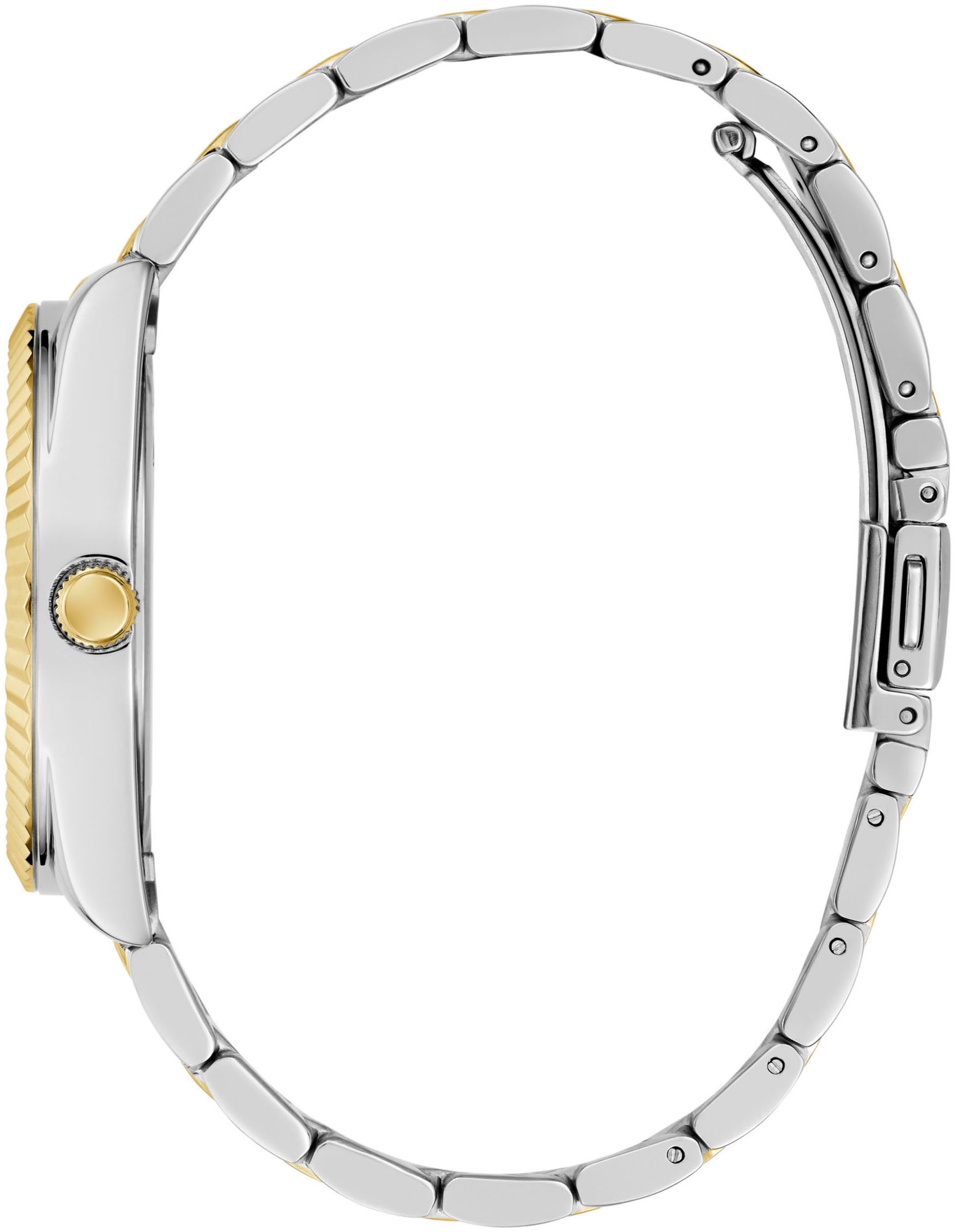 Guess Quarzuhr »LUNA«, Armbanduhr, Damenuhr, Datum, Edelstahlarmband, Mineralglas, analog