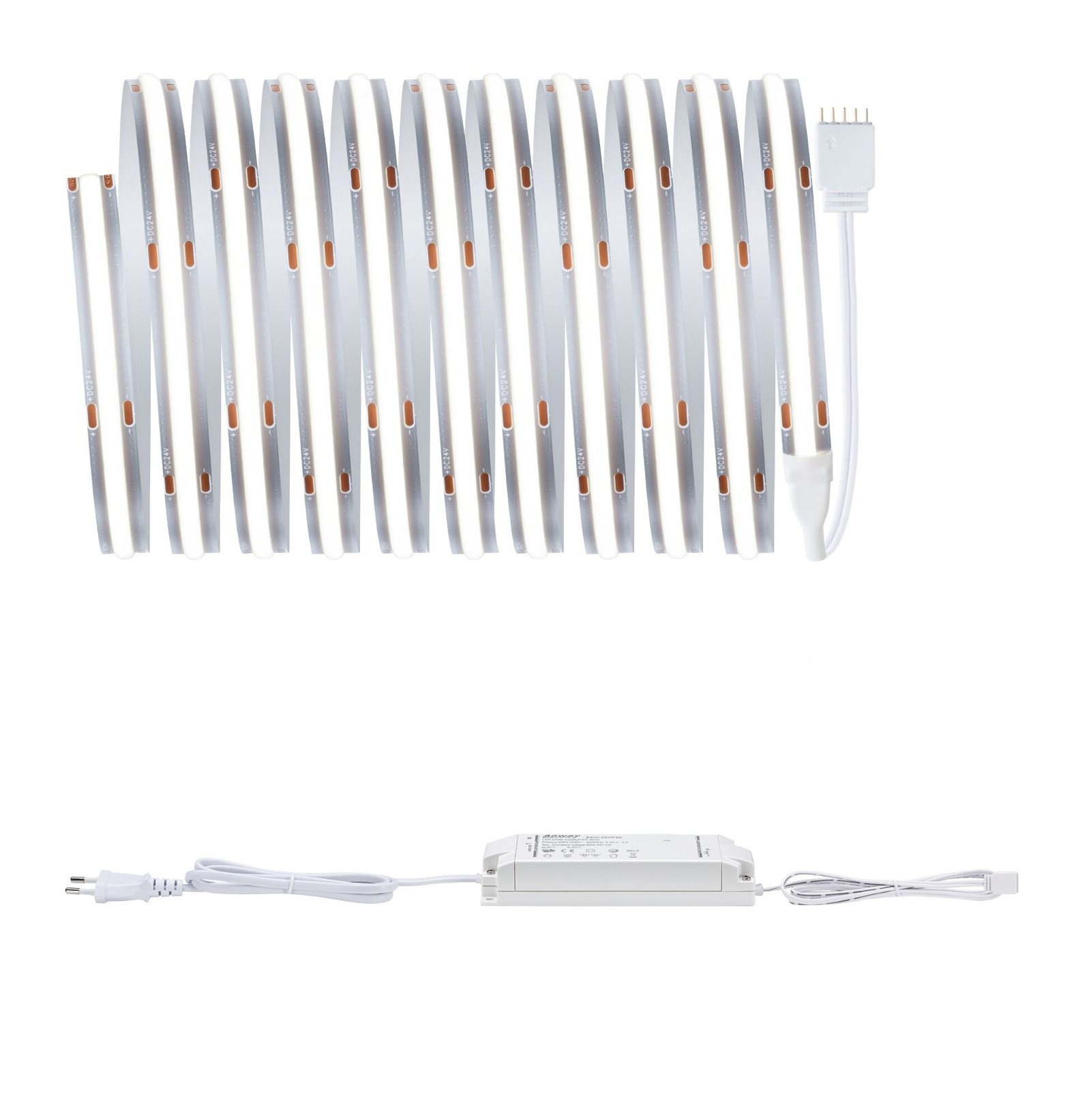 Paulmann LED-Streifen »MaxLED 1000 Basis Set 3m Daylight 6500K 36W 230/24V silber Kunststoff«, 1 St.-flammig, Full-Line COB