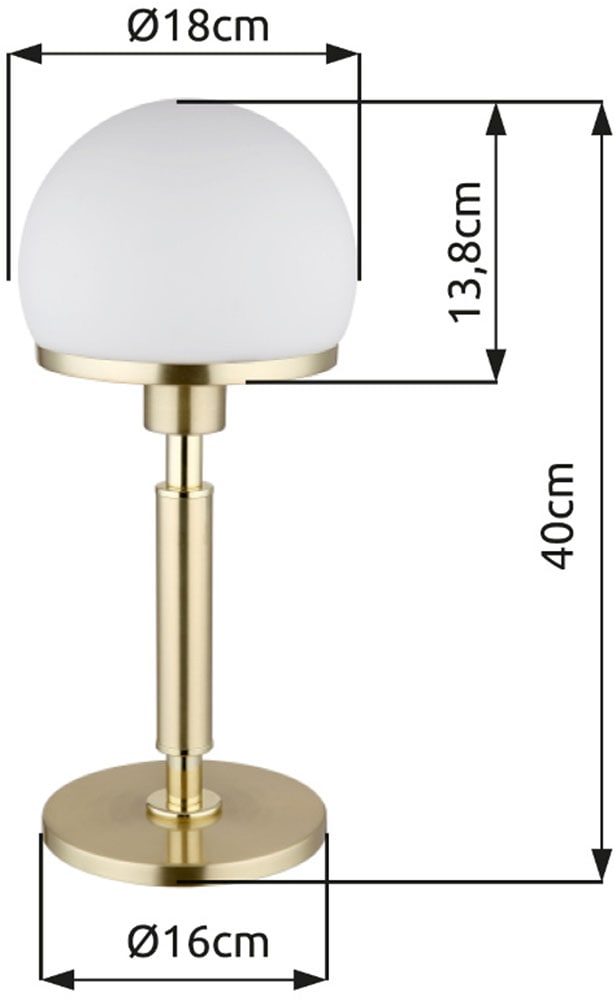 GLOBO LIGHTING Tischleuchte »HAKU«, Leuchtmittel E27 | ohne Leuchtmittel, Tischlampe/Schlafzimmer/Wohnzimmer/Glas opal